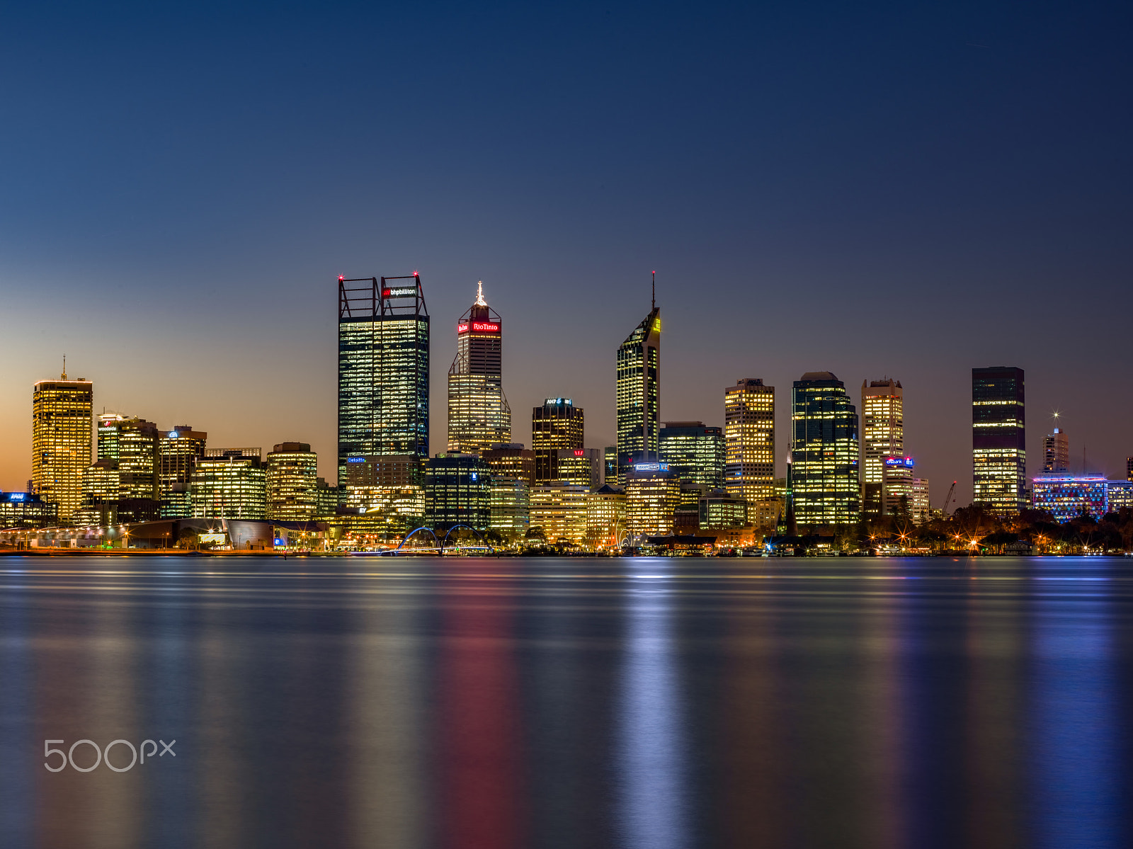 Hasselblad H5D + HC 80 sample photo. Perth cbd with sunset photography