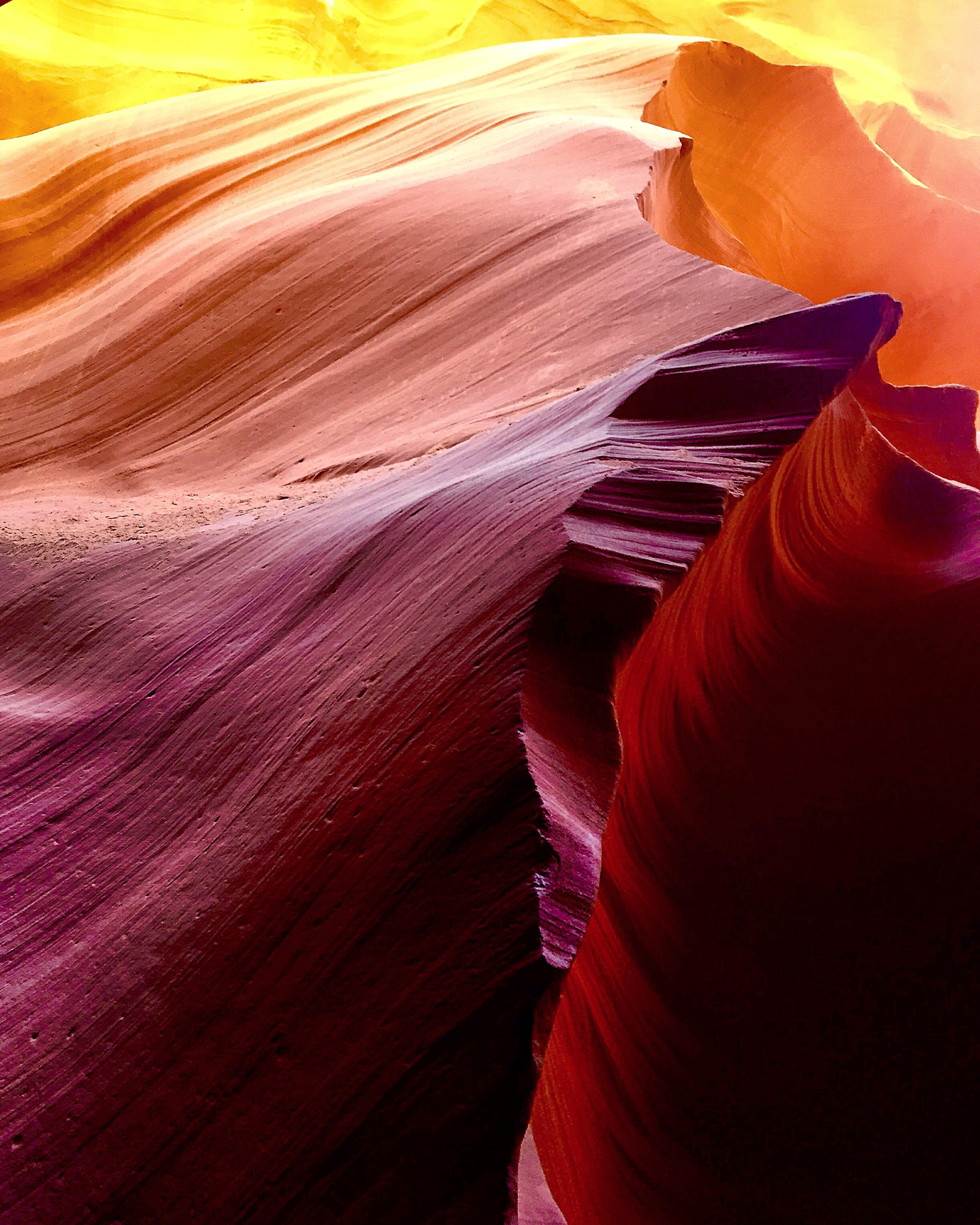 Still rocks of the upper Antelope Canyon carved and shaped by wind and water!!