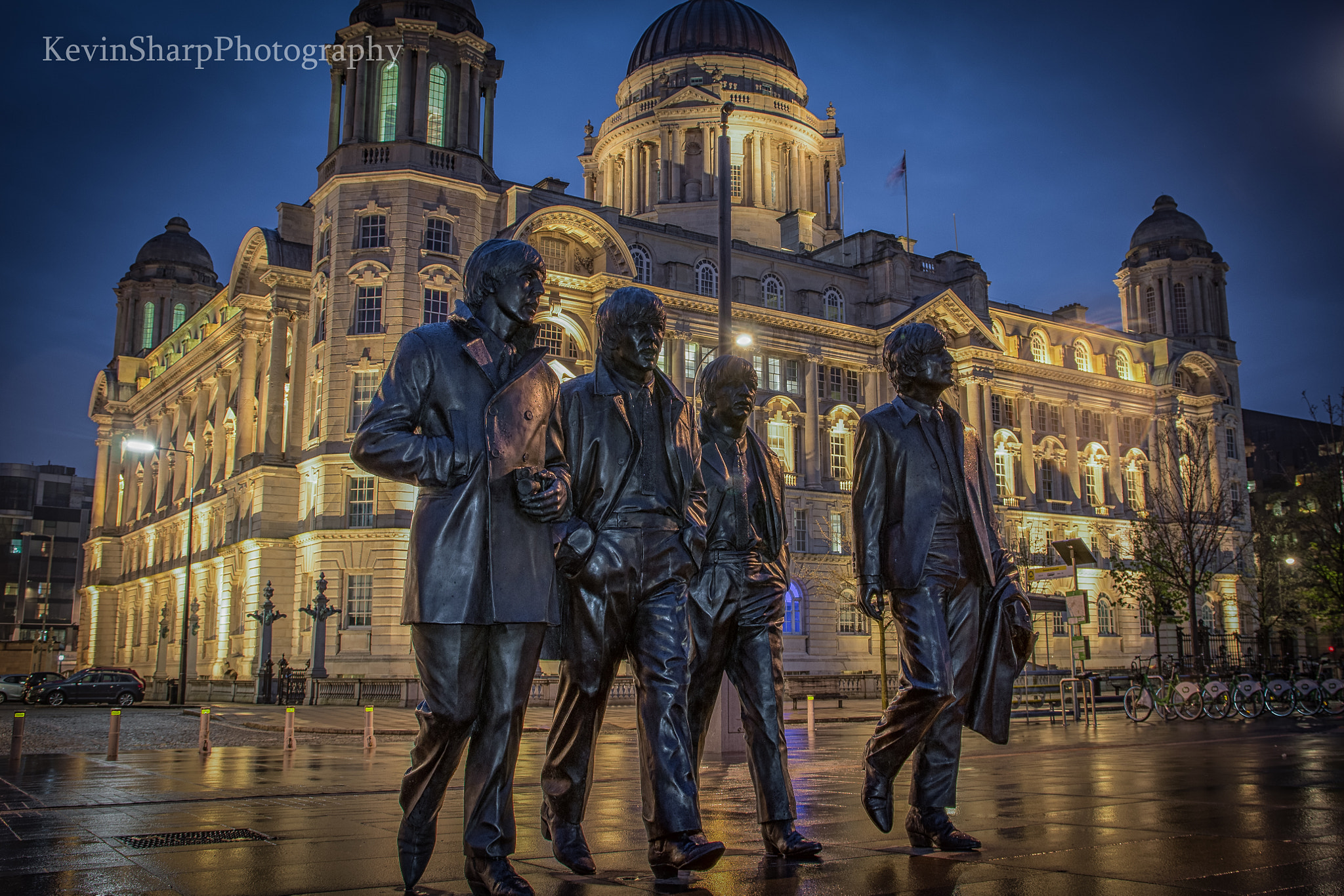 Nikon D3100 + Sigma 17-70mm F2.8-4 DC Macro OS HSM | C sample photo. The fab four and one great building photography