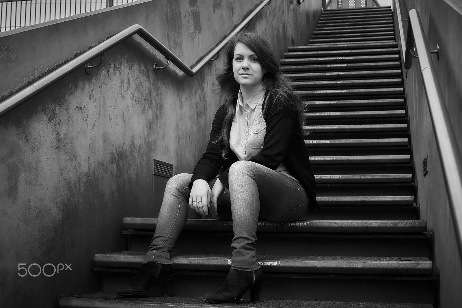 Sony a7 + Minolta AF 50mm F1.4 [New] sample photo. Girl and stairs photography