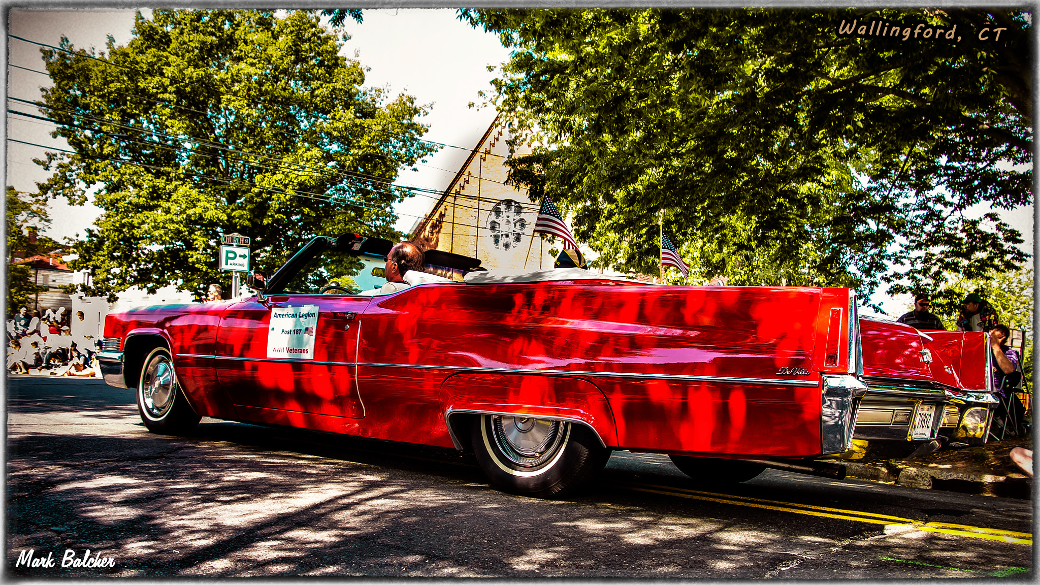 Pentax K-x sample photo. 1970 deville convertaable in the wallingford memorial day parade 2015. photography