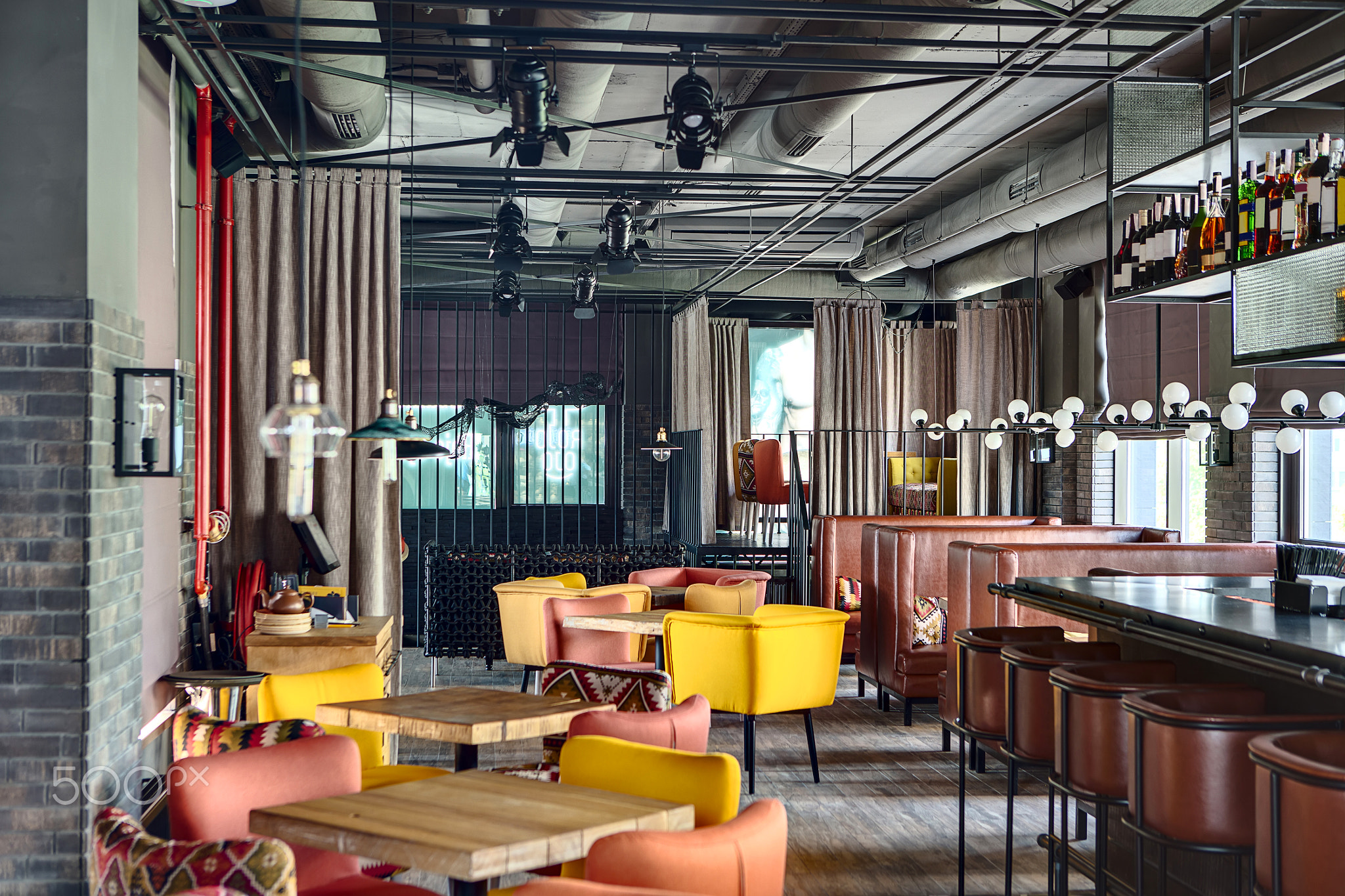 Interior of mexican restaurant