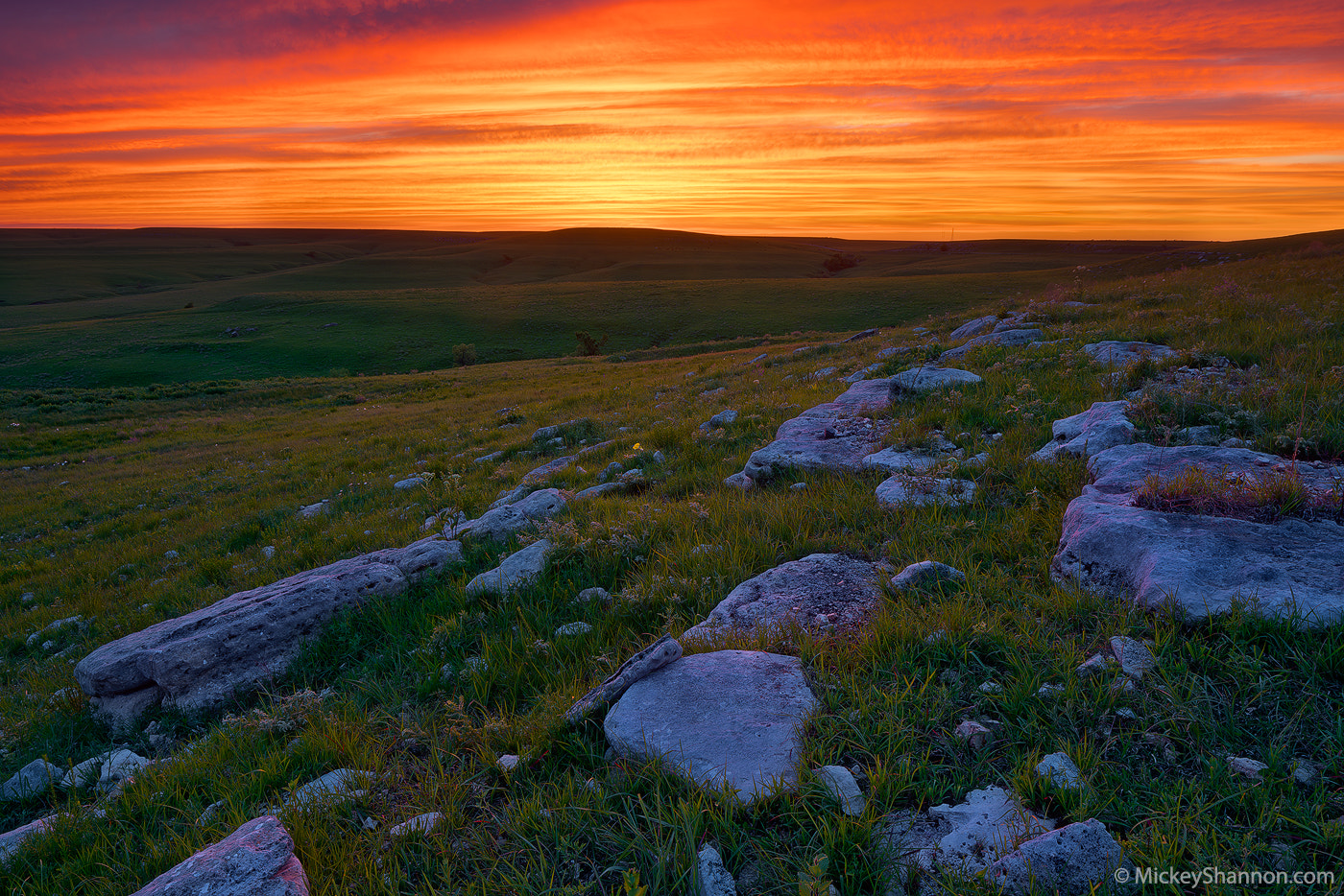Canon TS-E 24.0mm f/3.5 L II sample photo. Flint hills spring sunset photography