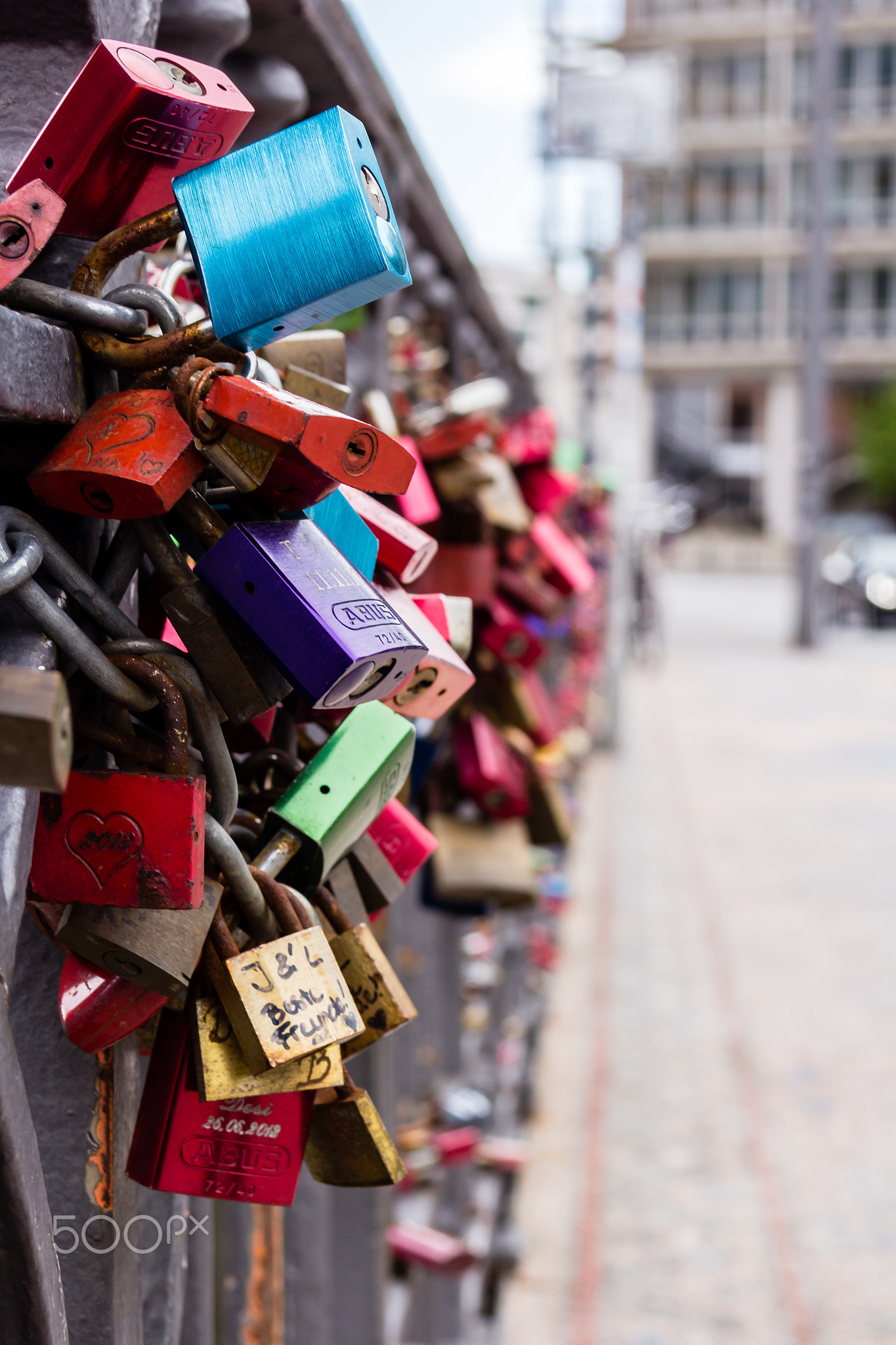 Locks on a bridge