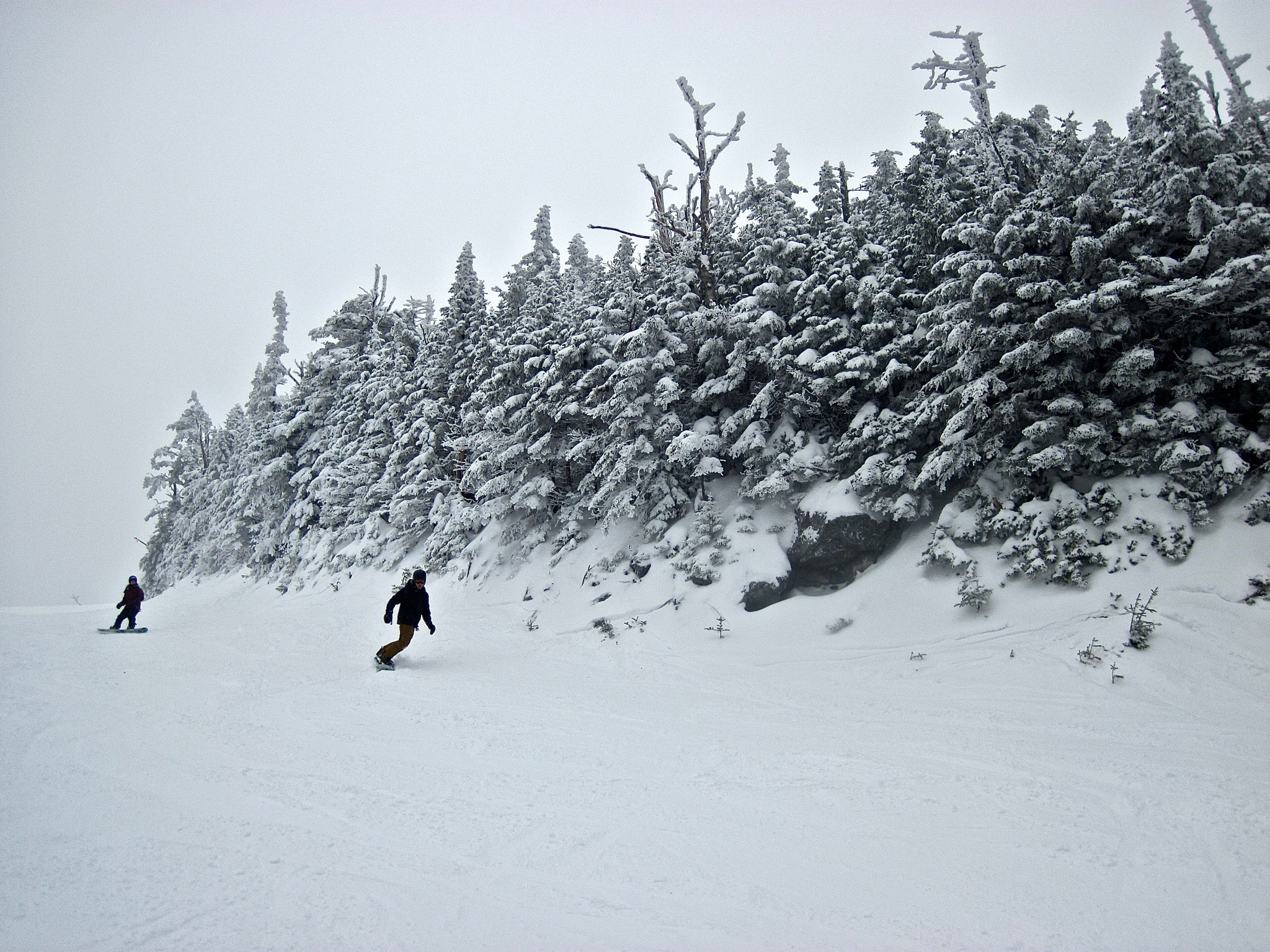 Canon PowerShot D10 sample photo. Sugarbush heavens gate trees skiers photography