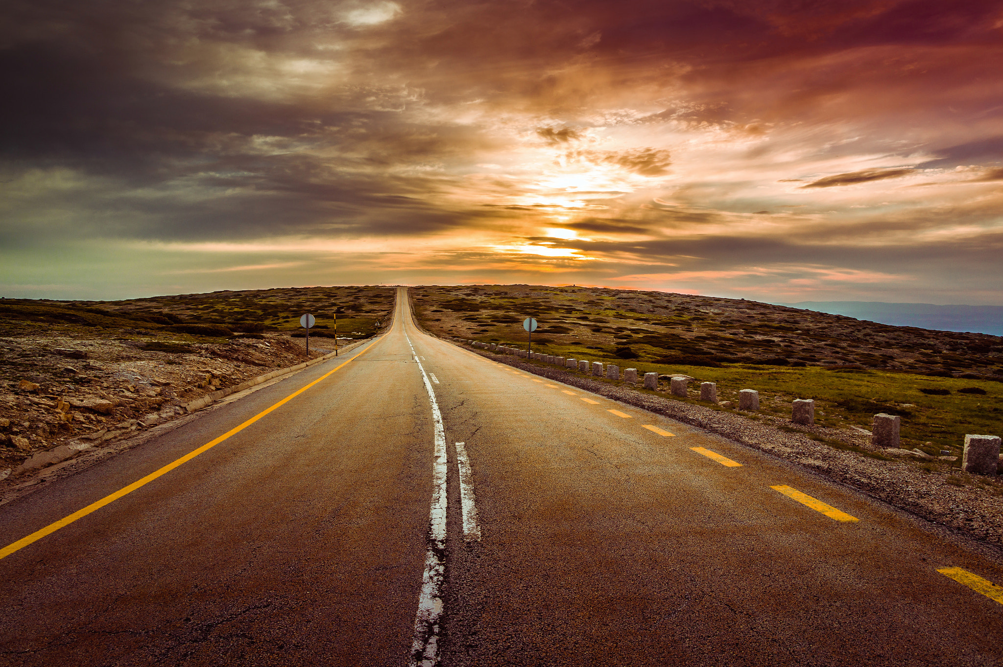 Sony DT 16-105mm F3.5-5.6 sample photo. Sunset road photography