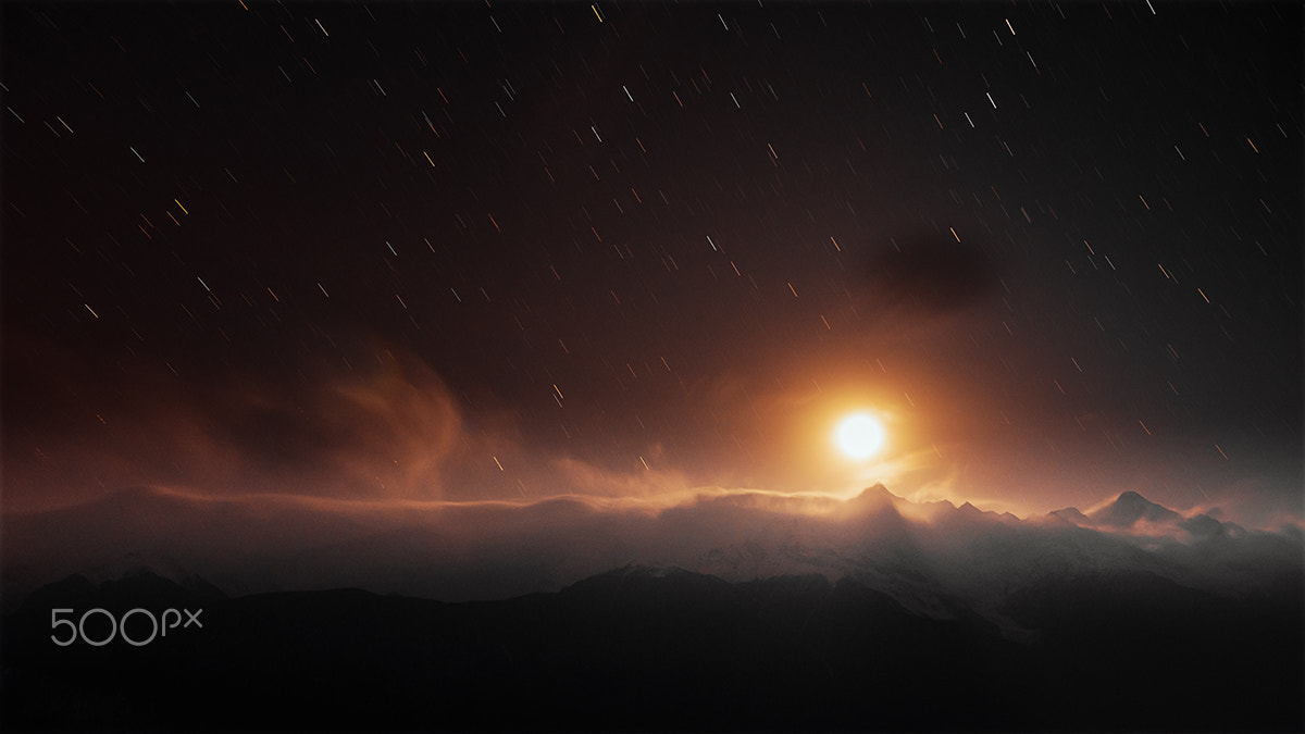 Sony Alpha a99 sample photo. The night sky of meri snow mountain photography