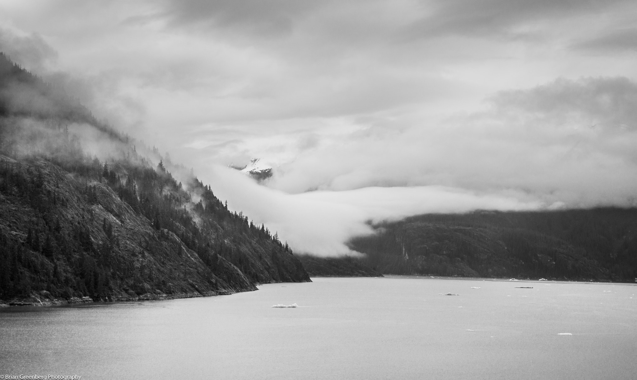 Sony a99 II sample photo. Low clouds in endicott arm photography
