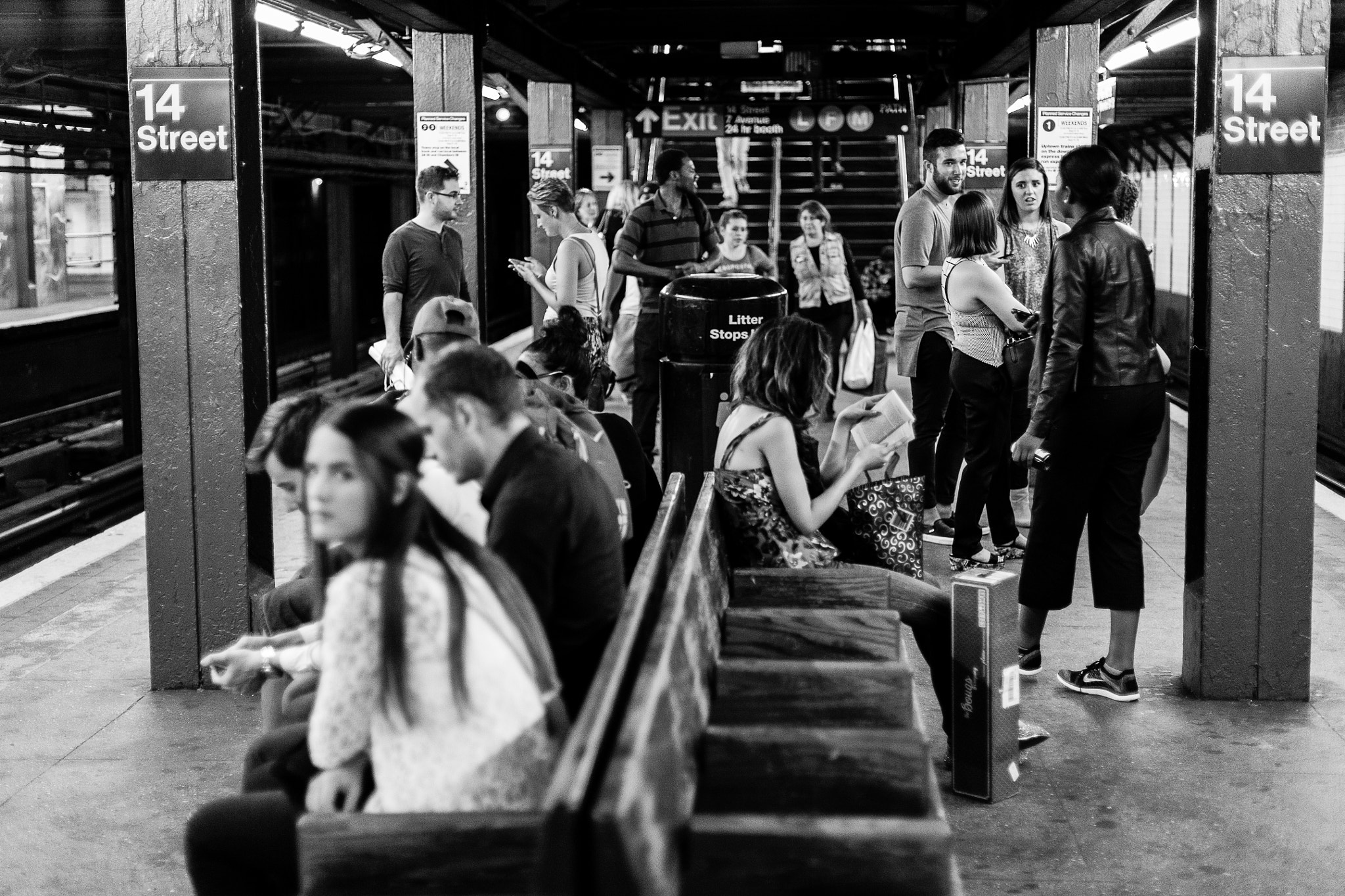 Canon EOS 5D + Canon EF 50mm F1.4 USM sample photo. 14th street subway photography