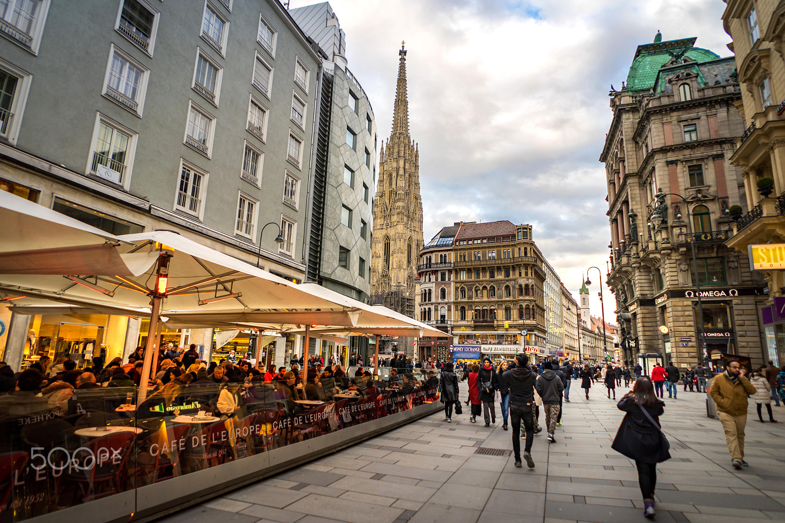 FE 21mm F2.8 sample photo. Vienna, austria- march 6, 2016: urban life in the evening at ste photography