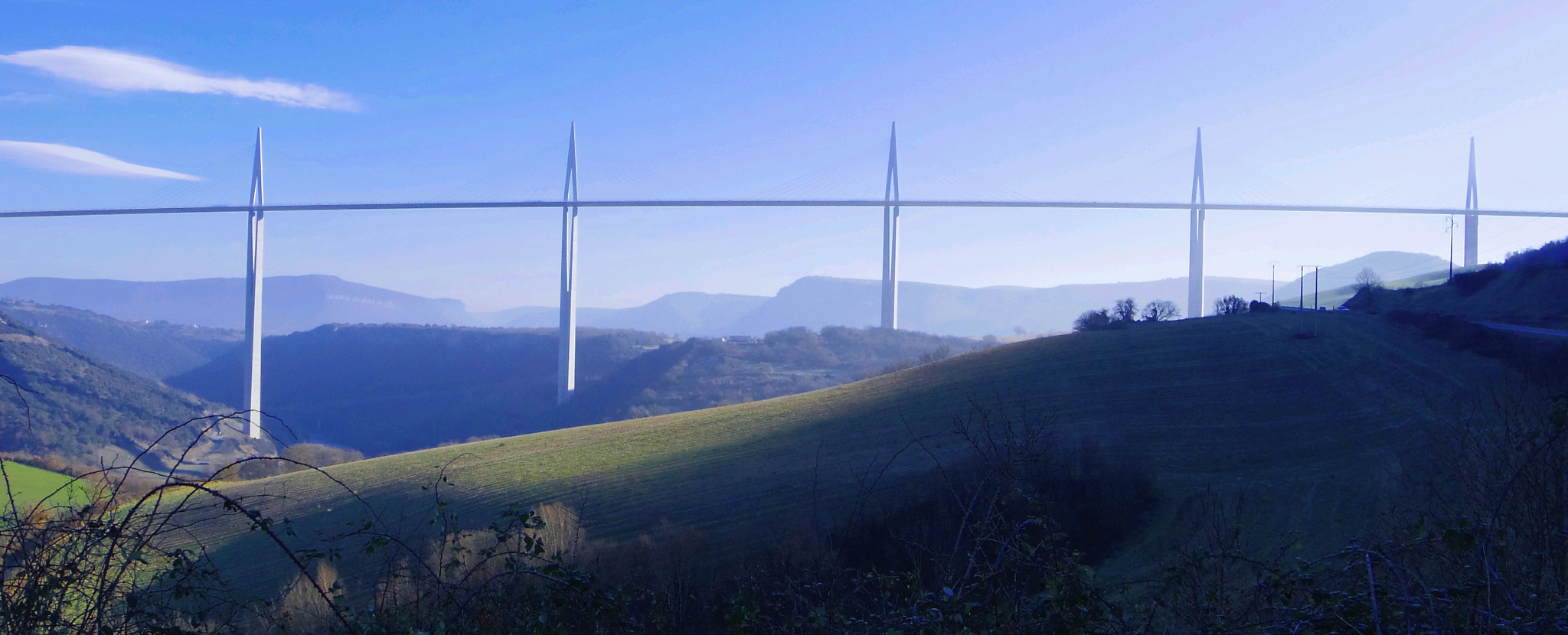 Pentax Q sample photo. Viaduct millau in the south of france photography