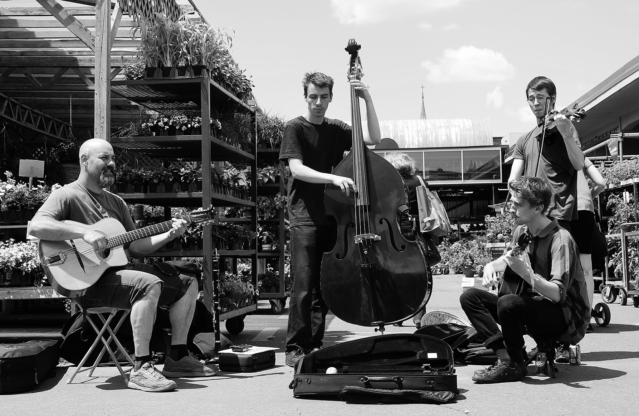 Sigma 35mm F1.4 DG HSM Art sample photo. Jazzmen at the market photography
