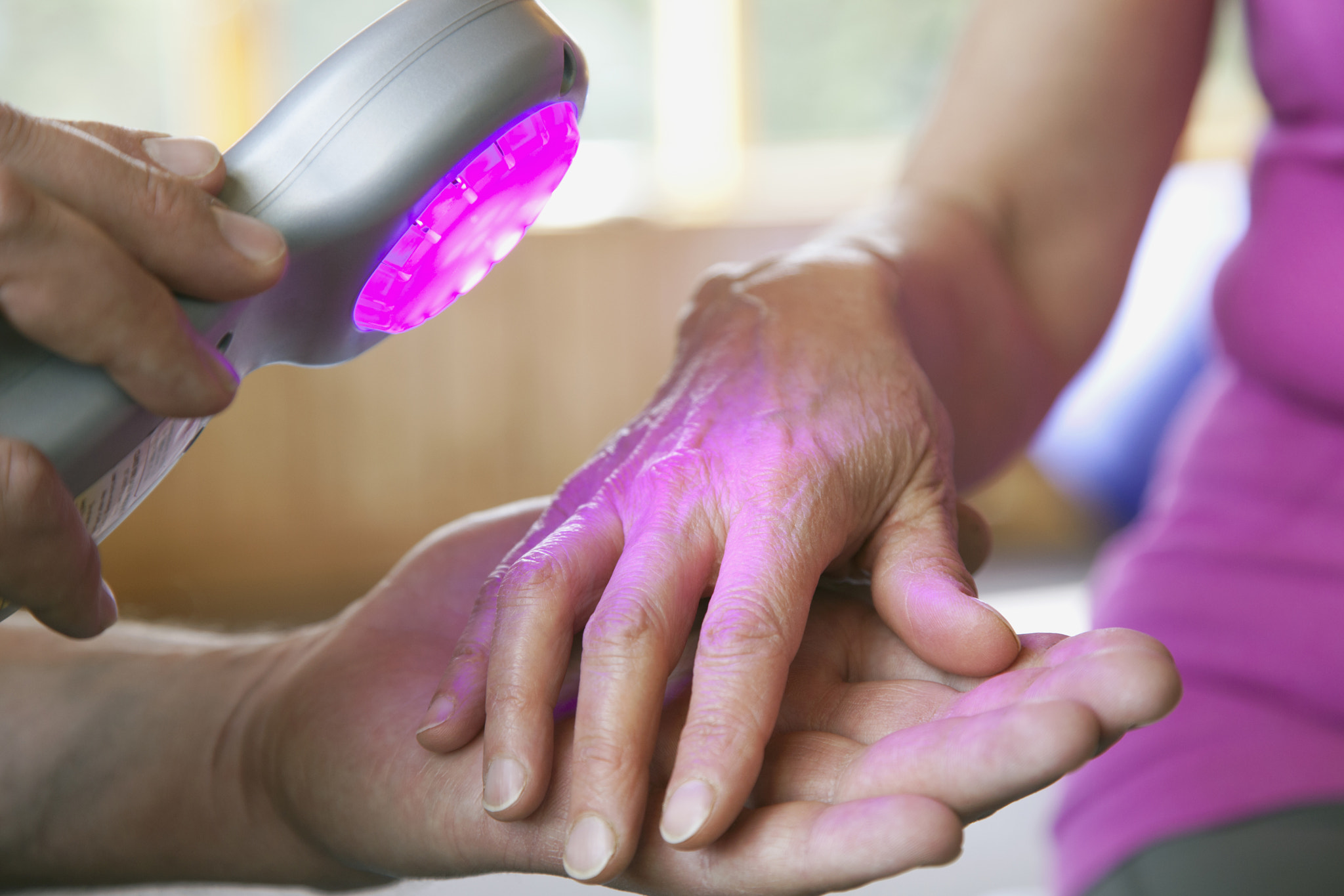 patient receiving low level laser treatment