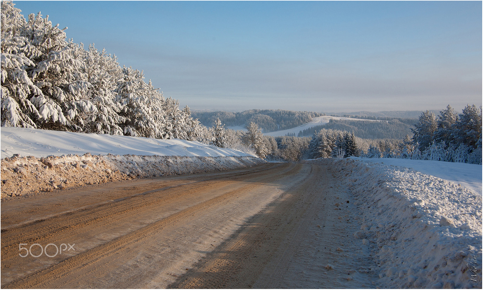 Canon EOS 5D sample photo. The winters road photography