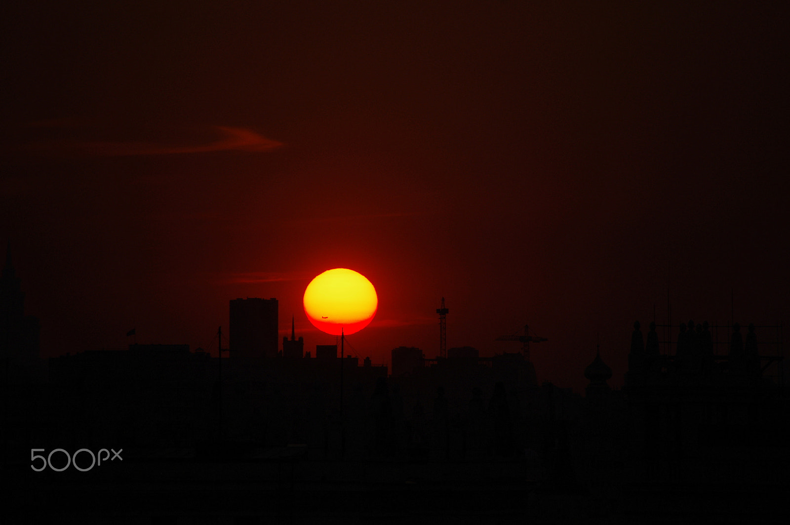 Pentax K-x sample photo. Sun and plane photography