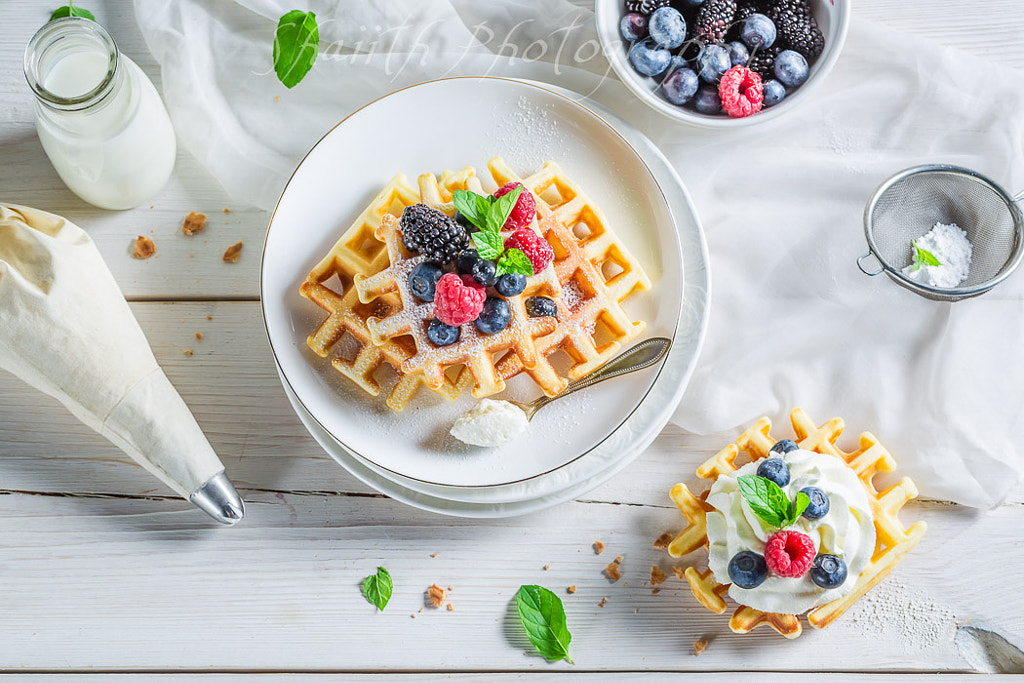 Homemade waffles with berry fruits by shaiith on 500px.com