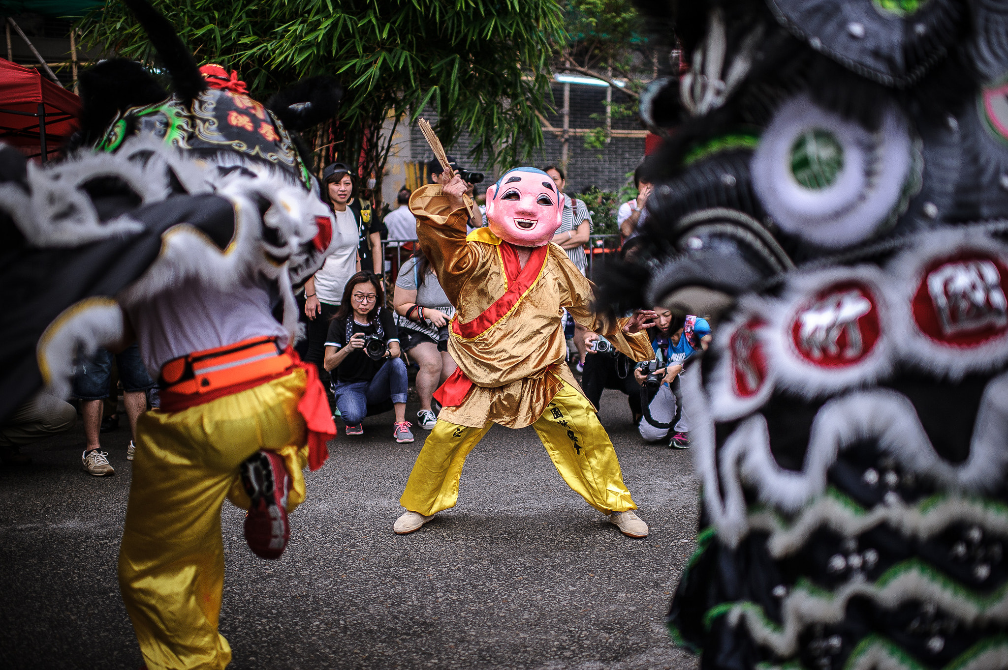 Nikon D3S + Nikon AF-S Nikkor 35mm F1.4G sample photo. Among the lion dance photography
