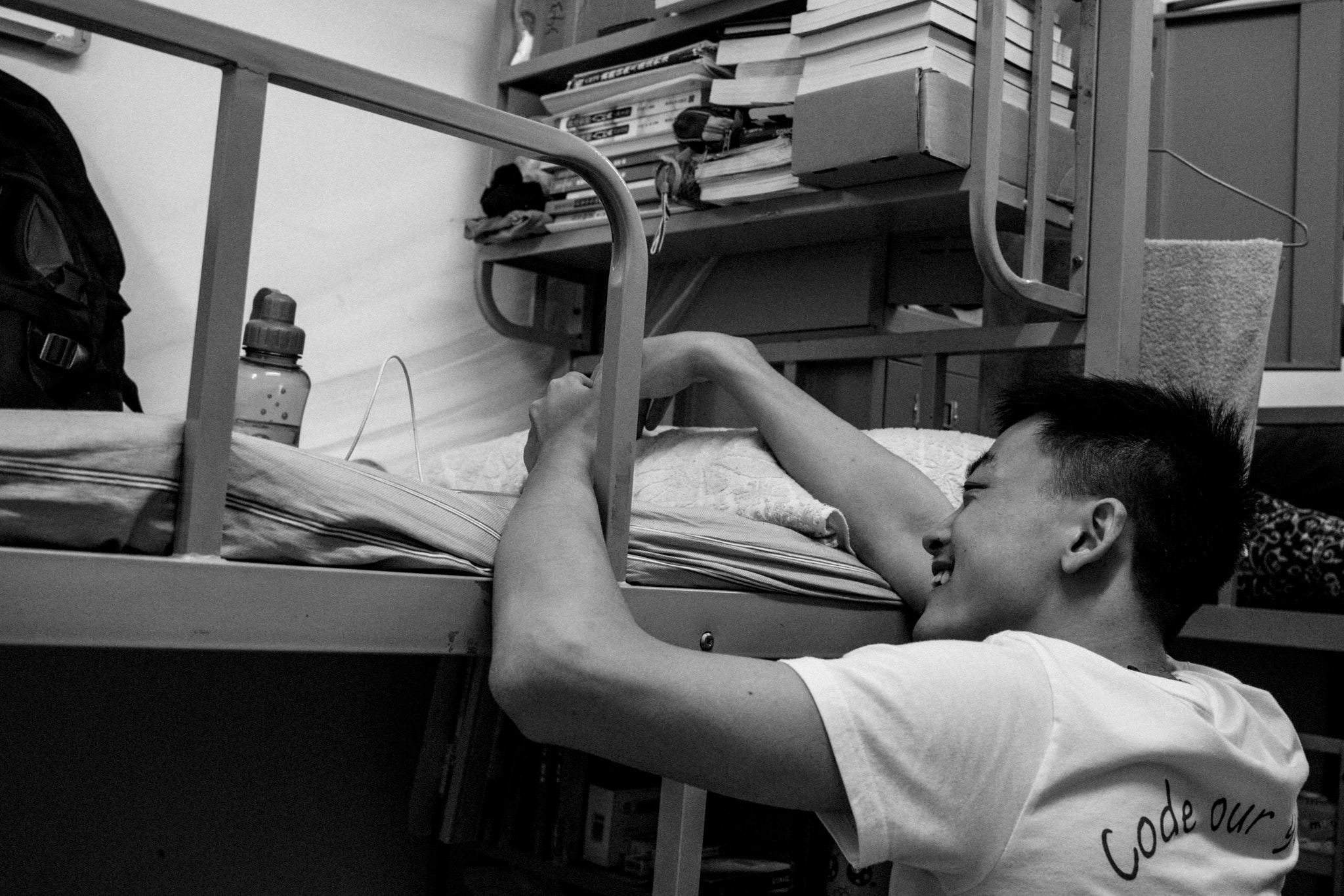 Canon EF-S 24mm F2.8 STM sample photo. My roommate who laughed out photography