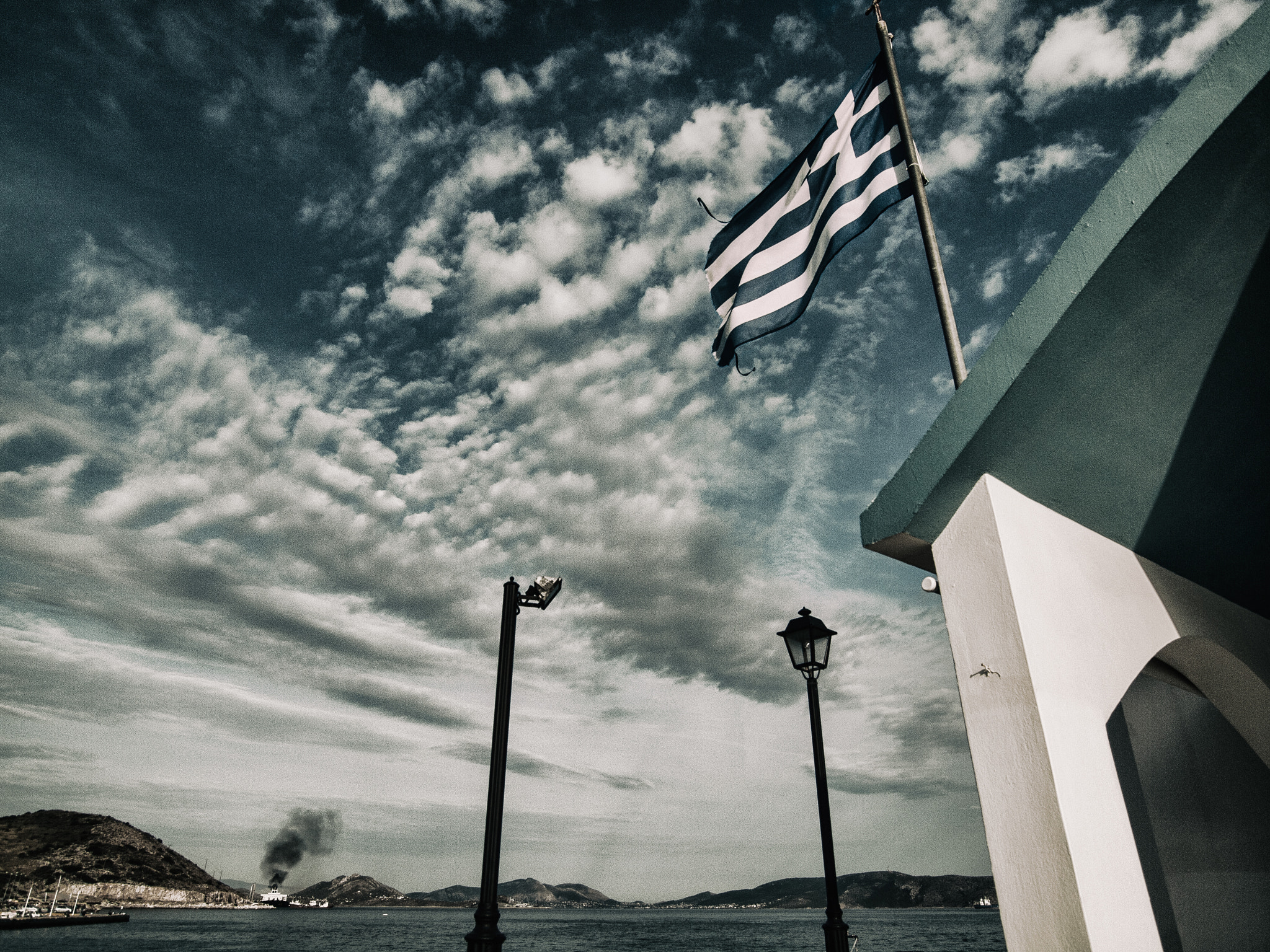 OLYMPUS 11-22mm Lens sample photo. Greek shades of blue photography