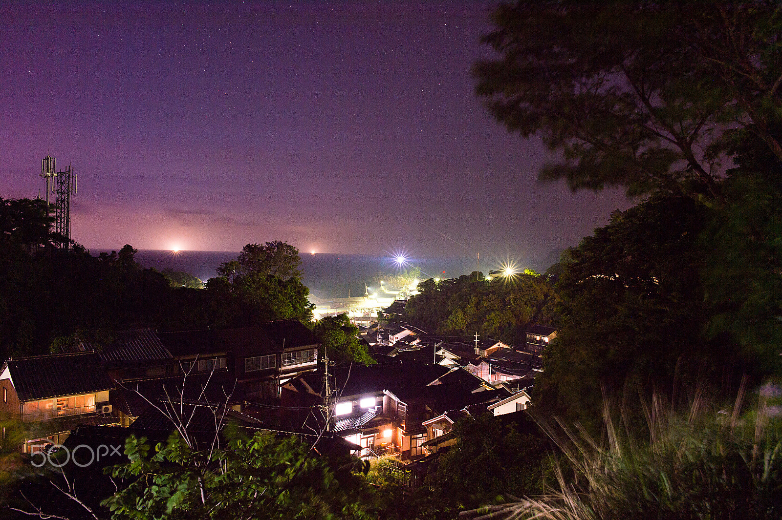 Nikon Df sample photo. Night of fishing village photography