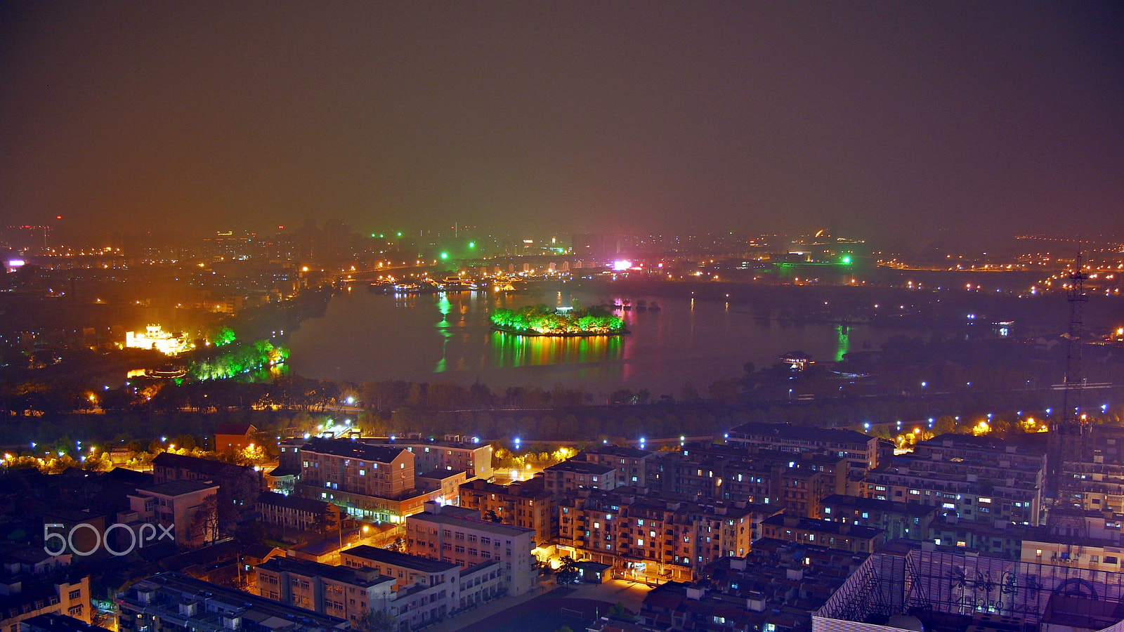 Samsung KENOX S1050  / Samsung S1050 sample photo. Night of south lake, jiaxing photography