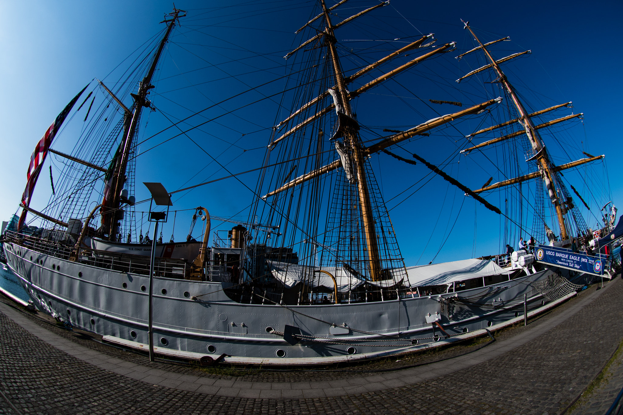 Nikon AF DX Fisheye-Nikkor 10.5mm F2.8G ED sample photo. U coast guard eagle visiting dublin ireland photography