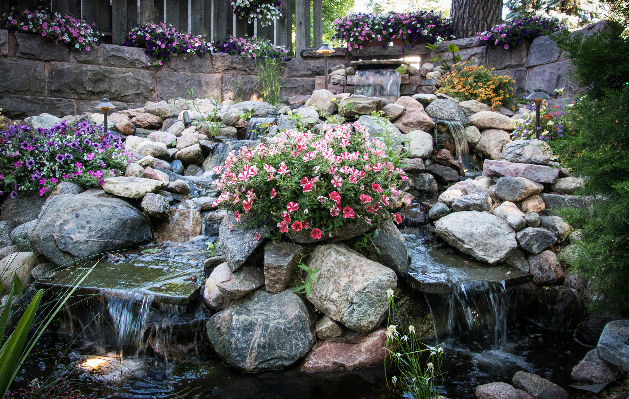 Canon EOS 760D (EOS Rebel T6s / EOS 8000D) sample photo. Waterfalls in garden photography