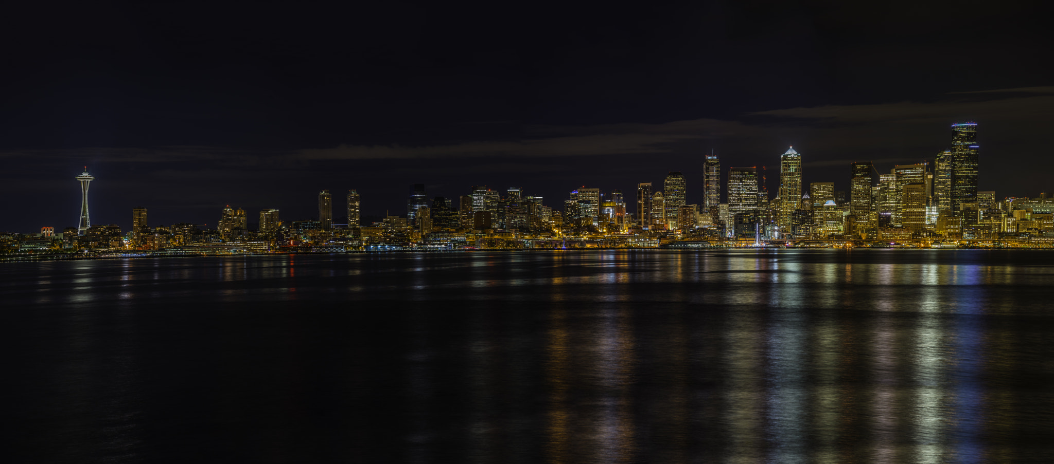 Sony a7R II + Canon EF 70-200mm F4L IS USM sample photo. Seattle night photography