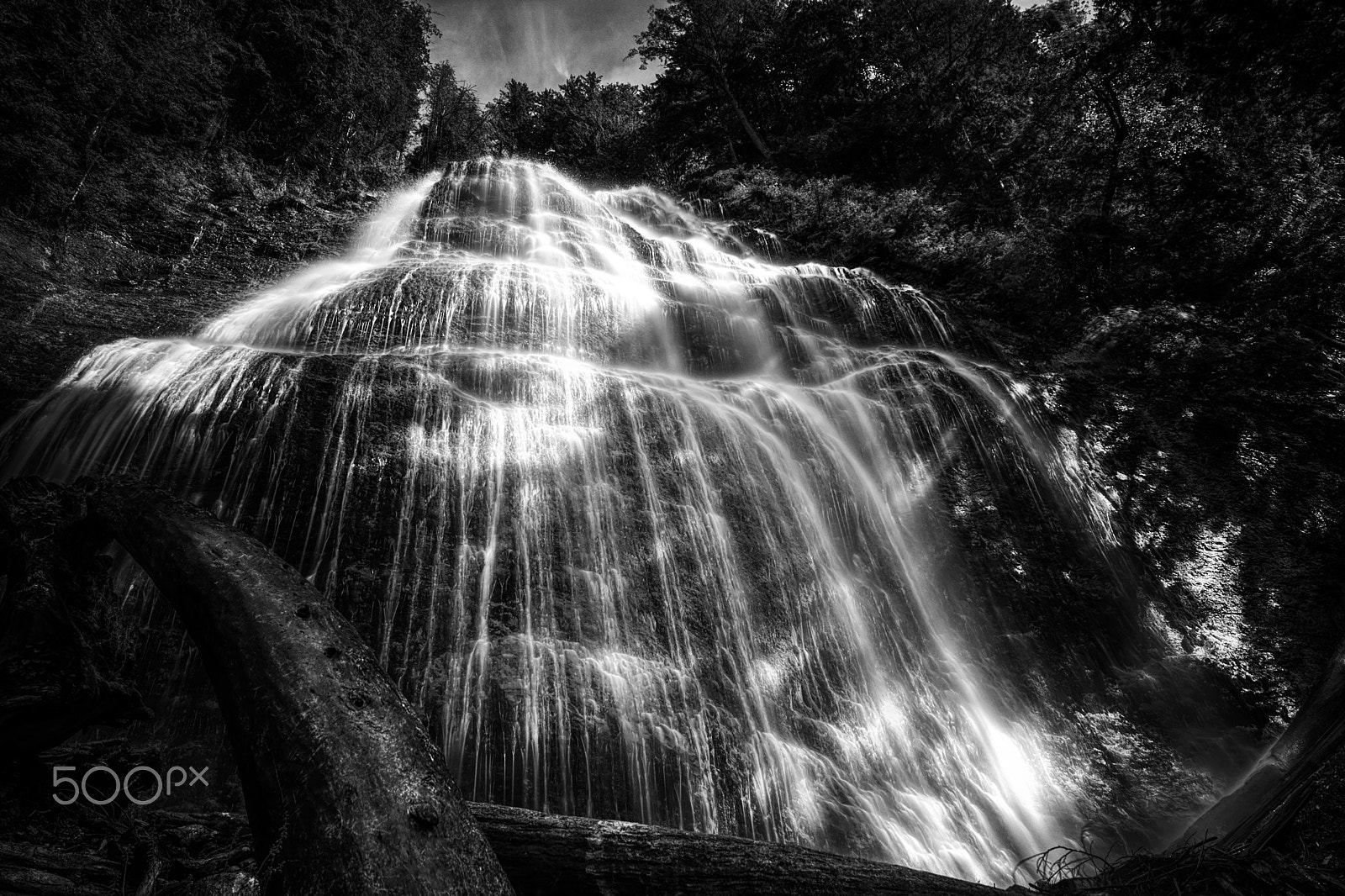 Nikon AF-S Nikkor 14-24mm F2.8G ED sample photo. Bridal veil in black and white photography