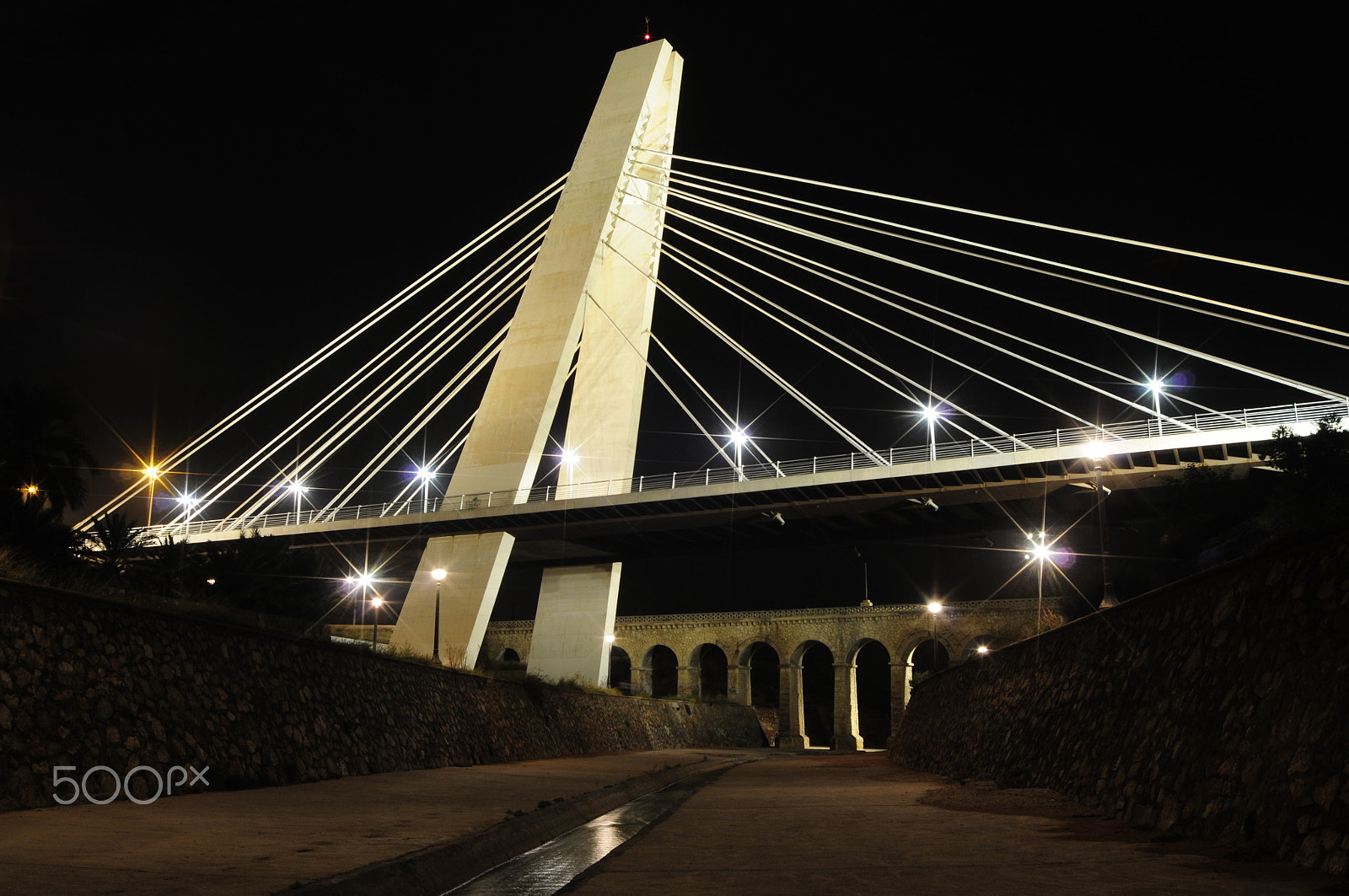 Nikon D300 + Sigma 17-35mm F2.8-4 EX Aspherical sample photo. Puente con tirantes en elche photography