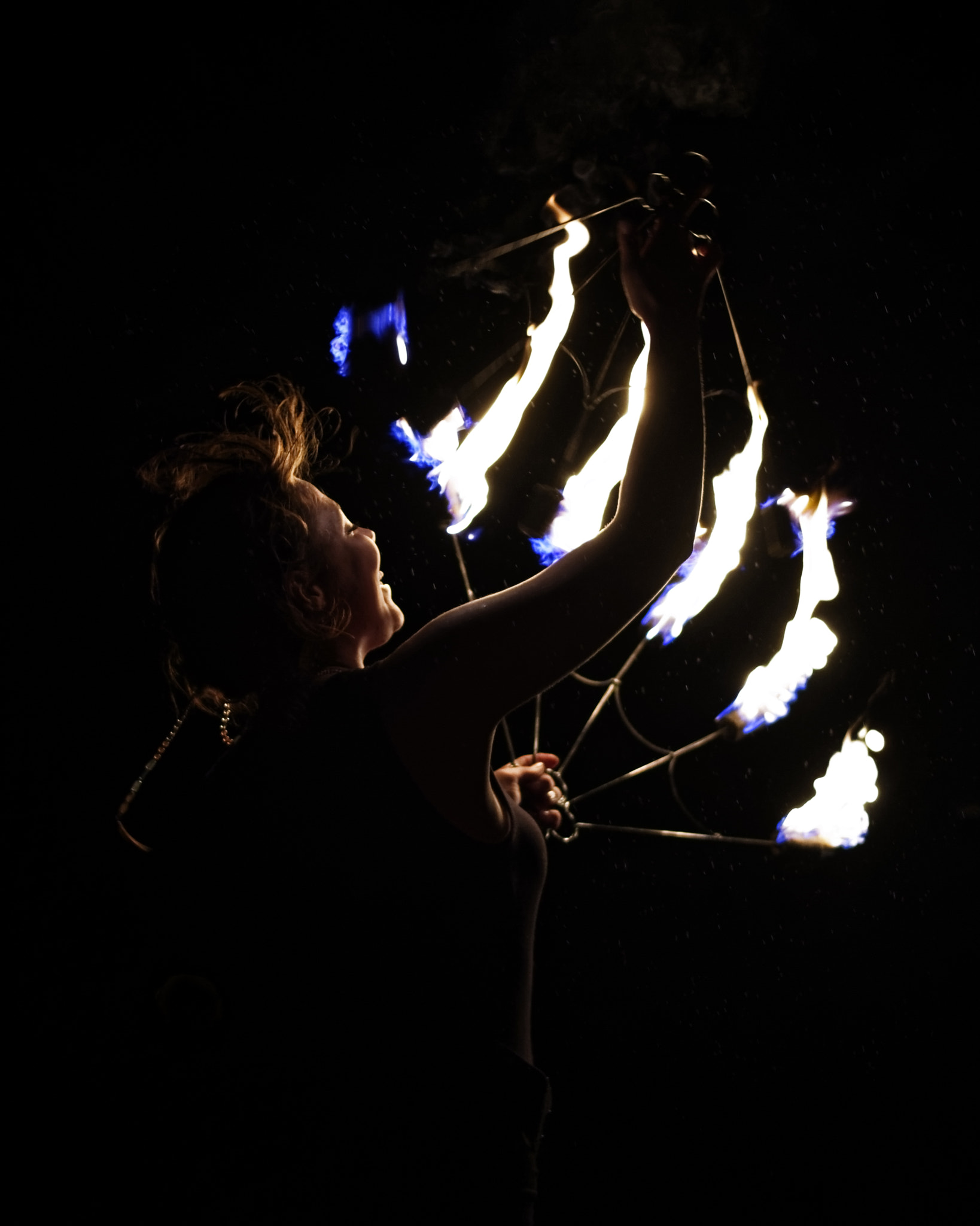 Nikon D610 + AF Nikkor 180mm f/2.8 IF-ED sample photo. Fire dancer photography