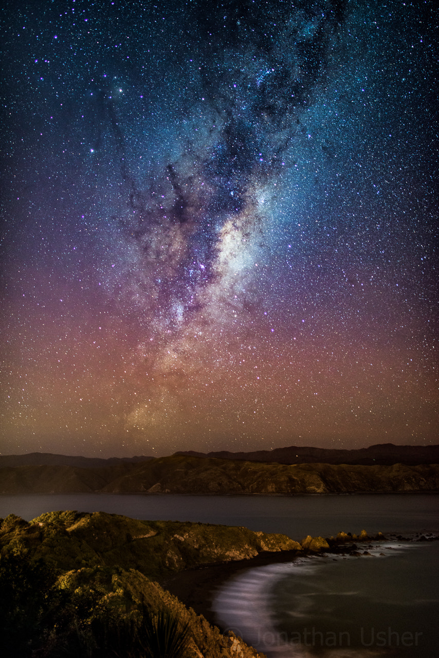 Samyang 12mm F2.8 ED AS NCS Fisheye sample photo. Milky way over breaker bay photography