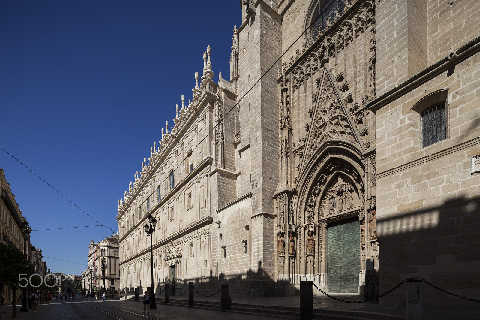 Canon TS-E 17mm F4L Tilt-Shift sample photo. Avenida de la constitucion street, with the facade of the cathedral (door of baptism) on the... photography