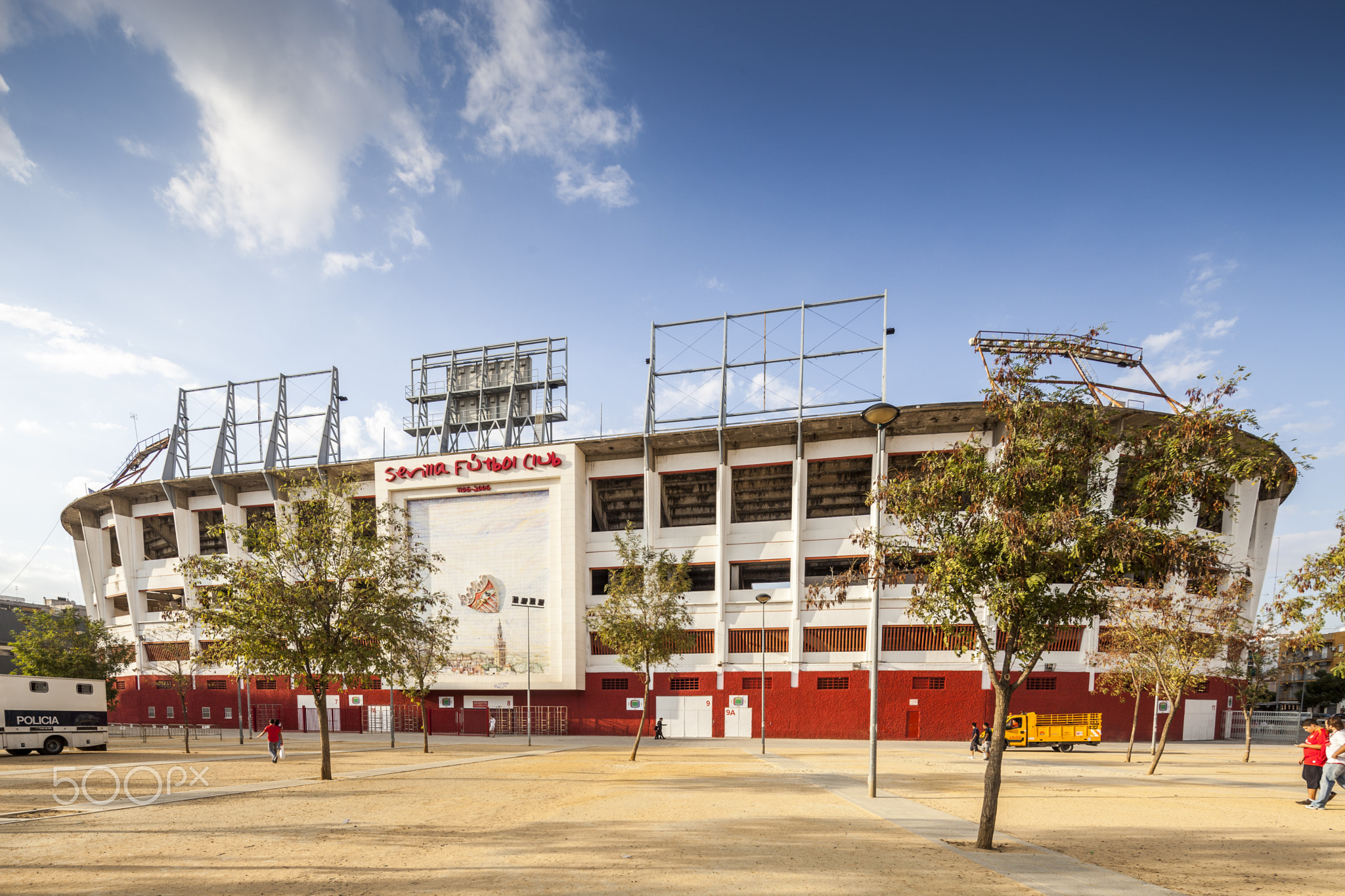 South side of Ramon Sanchez-Pizjuan stadium, belonging to Sevilla FC, Seville, Spain