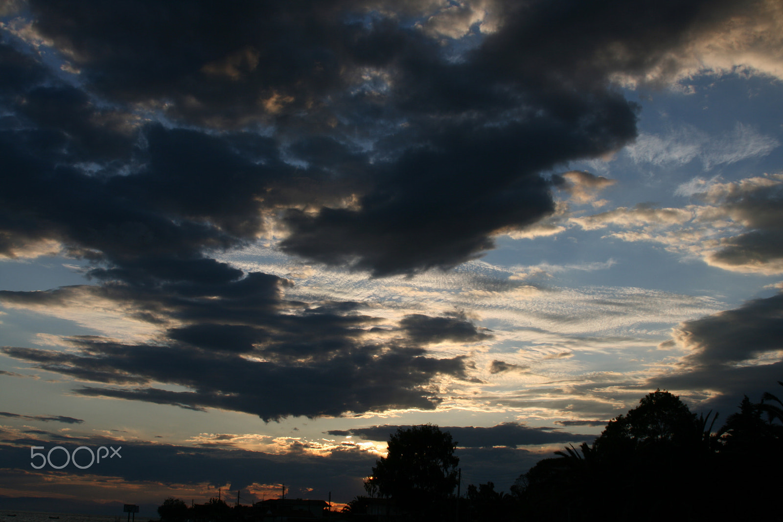 Canon EOS 400D (EOS Digital Rebel XTi / EOS Kiss Digital X) sample photo. Sunset with clouds. photography