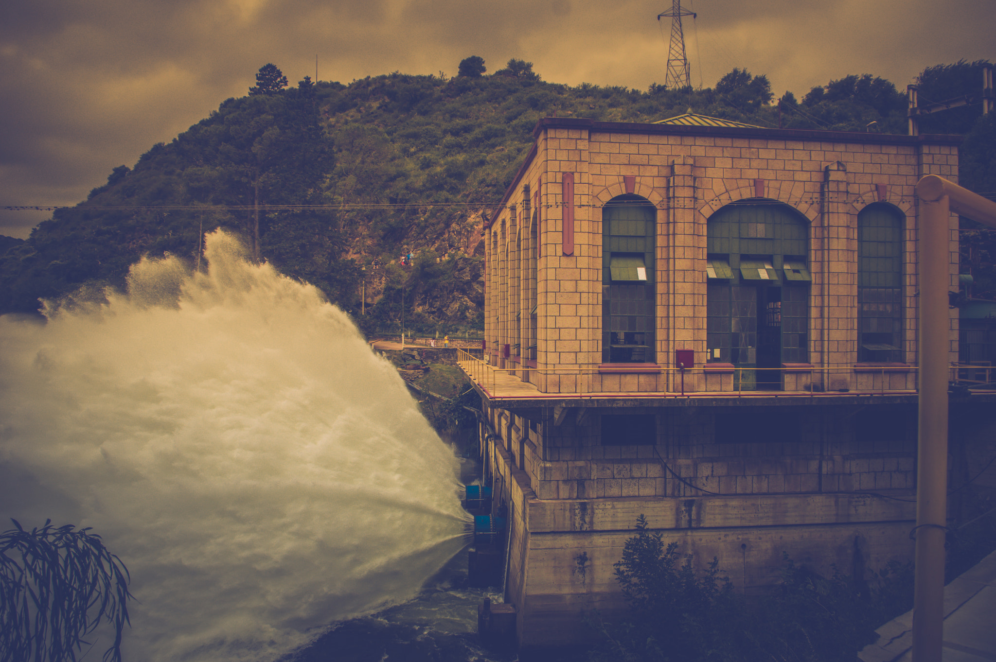 Pentax K-3 II sample photo. Third river dam water exhausts photography