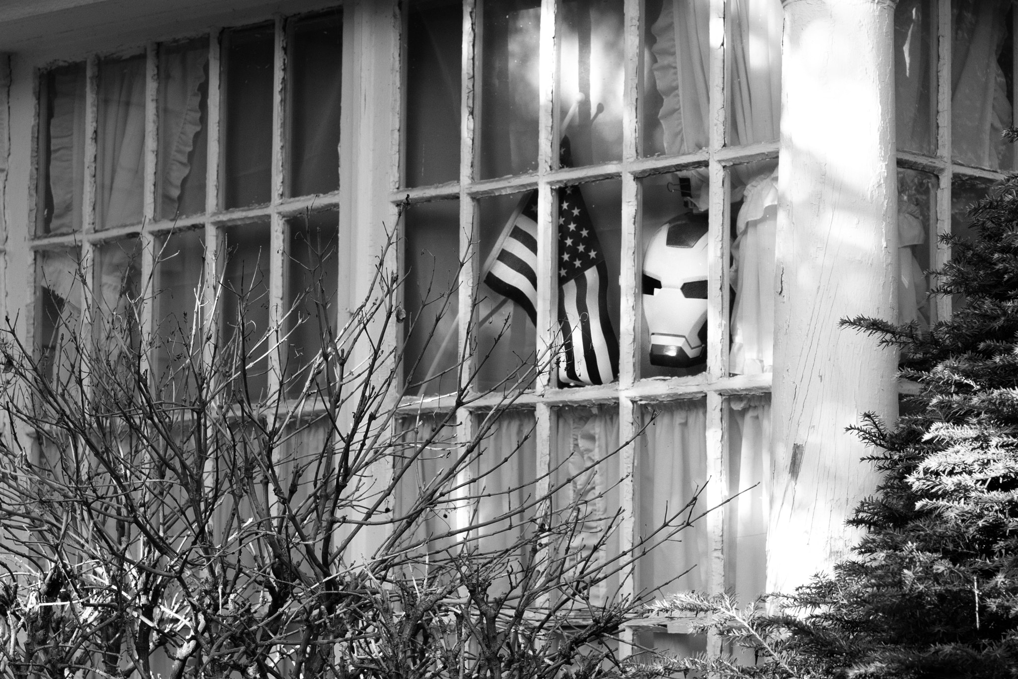 E 50mm F2 sample photo. American superhero photography