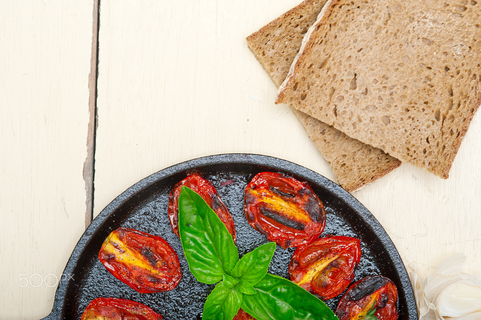 Nikon D700 + AF Micro-Nikkor 105mm f/2.8 sample photo. Baked cherry tomatoes with basil and thyme photography