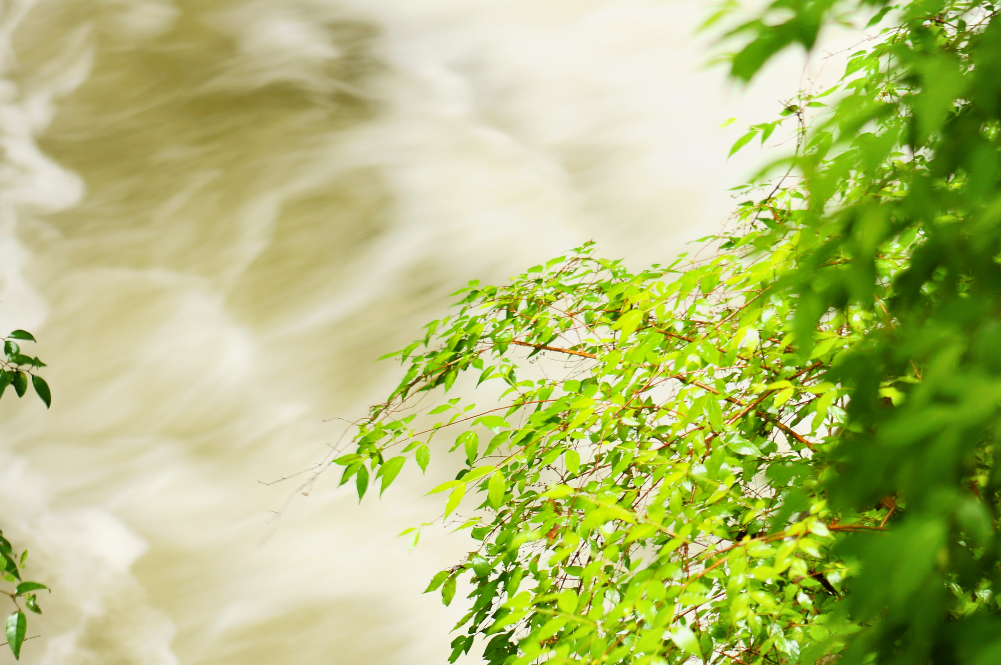 Sony SLT-A55 (SLT-A55V) + Minolta AF 100-300mm F4.5-5.6 sample photo. The rushing frow of a river photography