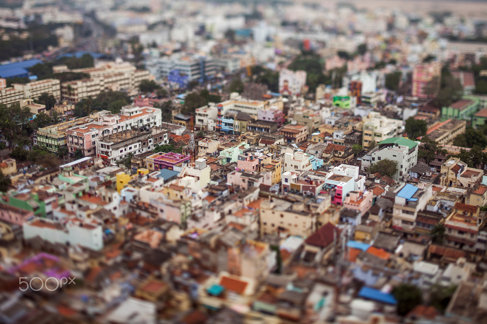 Canon EOS 5D Mark II + Canon TS-E 45mm F2.8 Tilt-Shift sample photo. Bird's eye view of tiruchirappalli photography