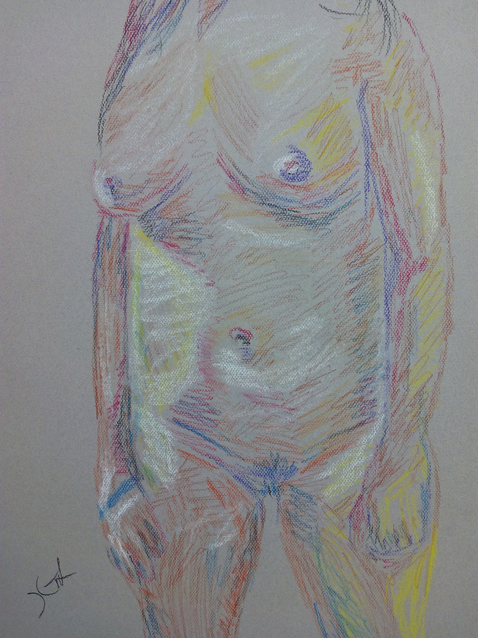 bq Aquaris E5 FHD sample photo. Pastel draw photography