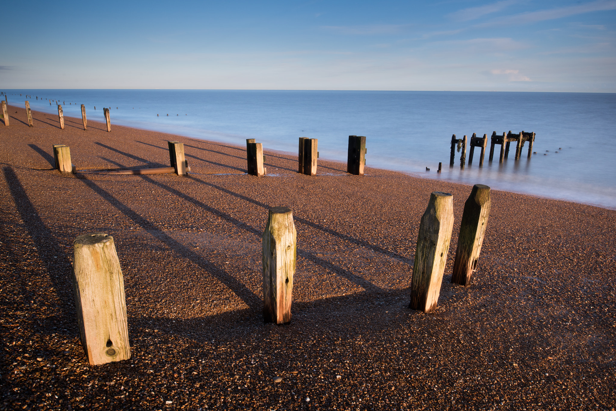 Nikon D810 + Nikon PC-E Nikkor 24mm F3.5D ED Tilt-Shift sample photo. Bawdsey groynes photography