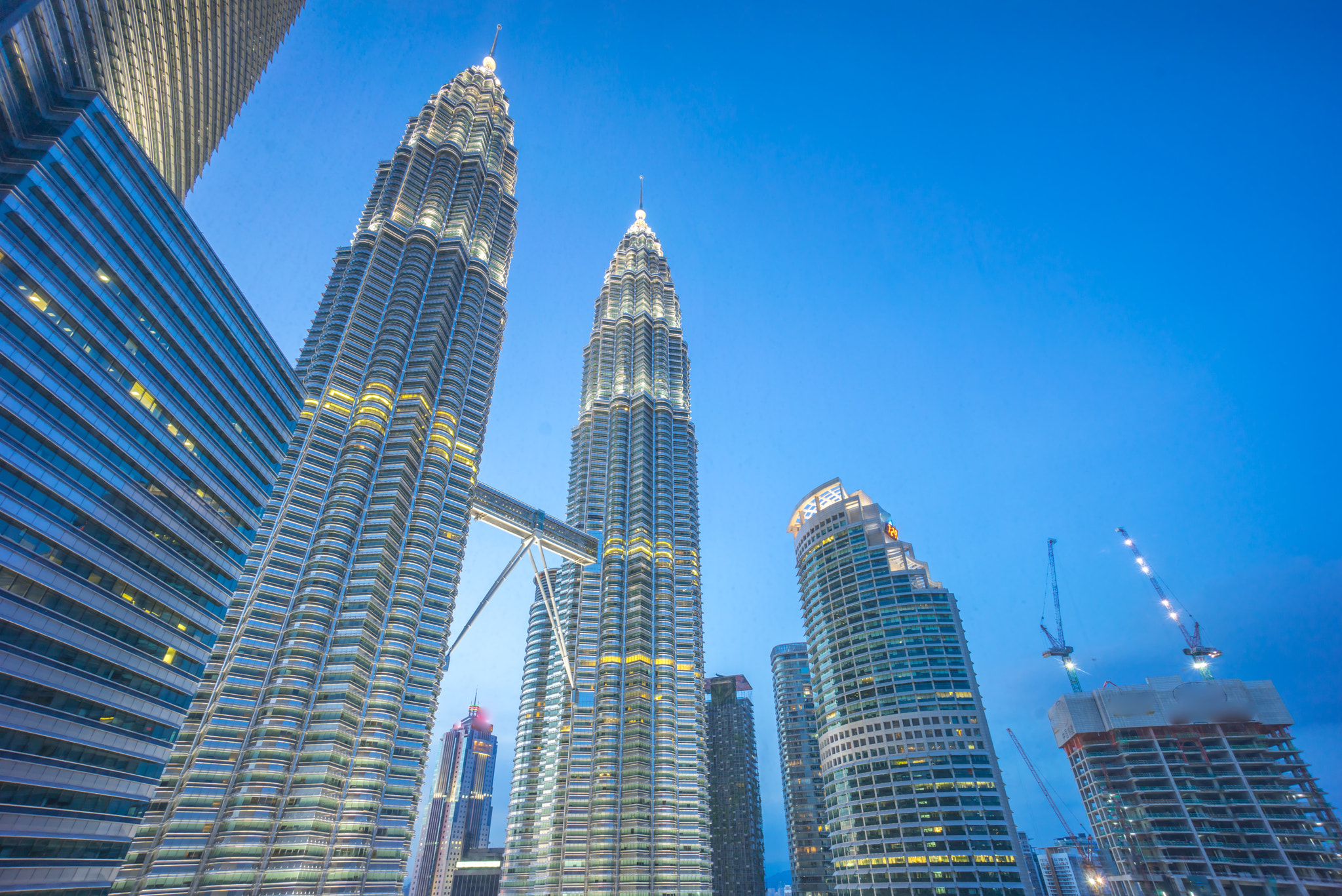 Sony E 10-18mm F4 OSS sample photo. Blue hour at kuala lumpur city center photography