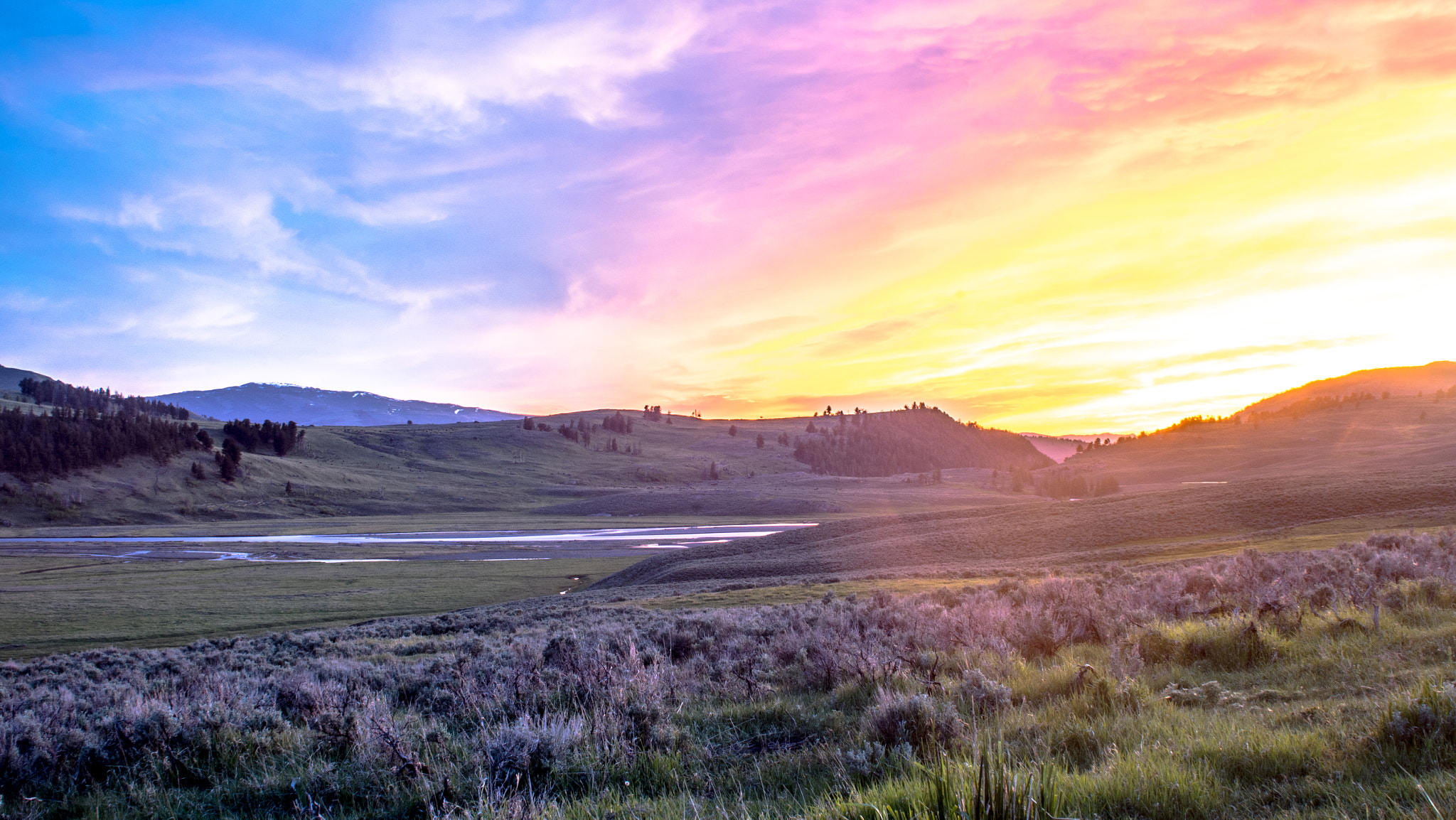 Sony a7R + Minolta AF 28-80mm F4-5.6 sample photo. Sunset in yellowstone photography