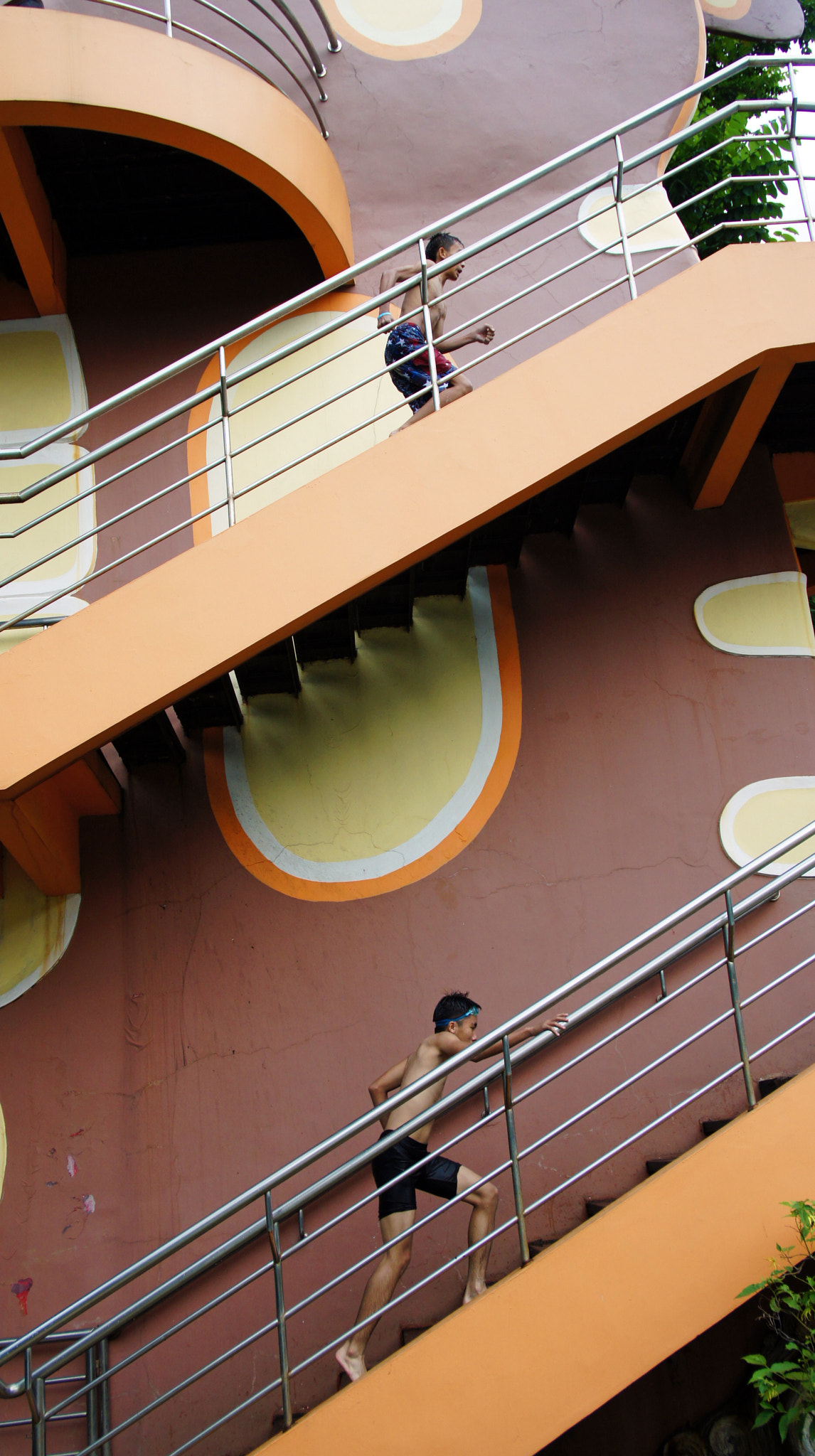 Sony Alpha NEX-5 sample photo. Up stairs to water slides photography