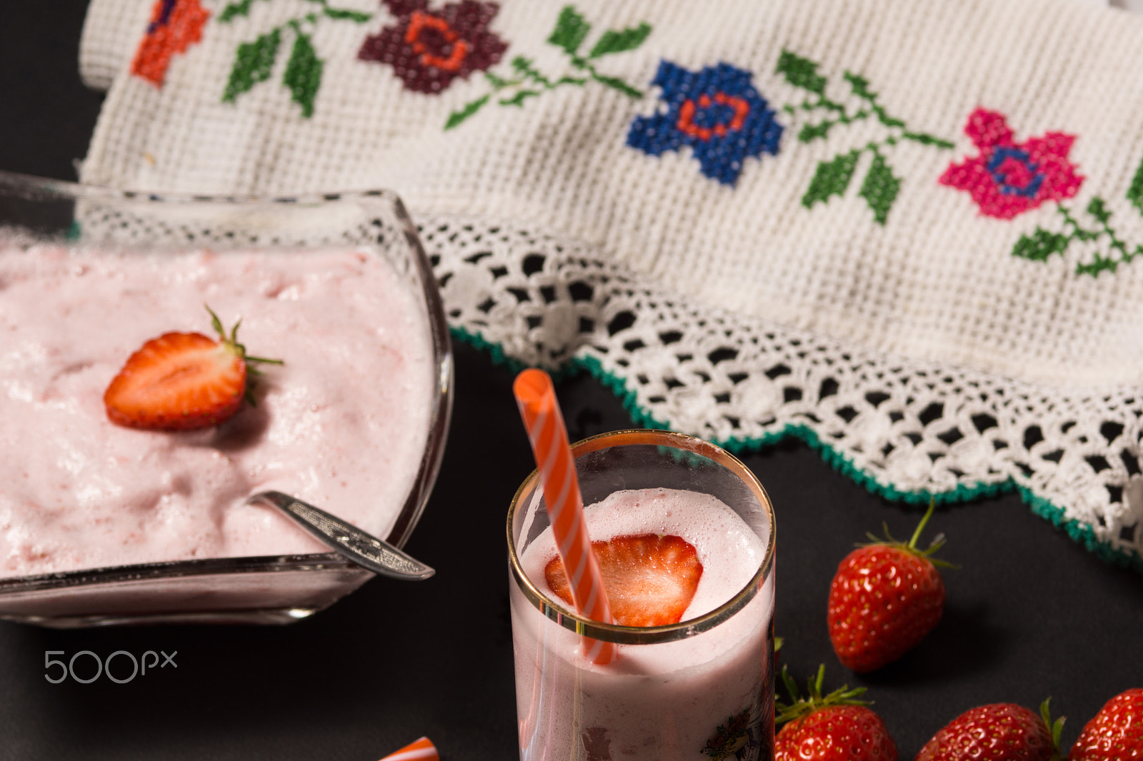 Sony 100mm F2.8 Macro sample photo. Strawberry smoothie. photography