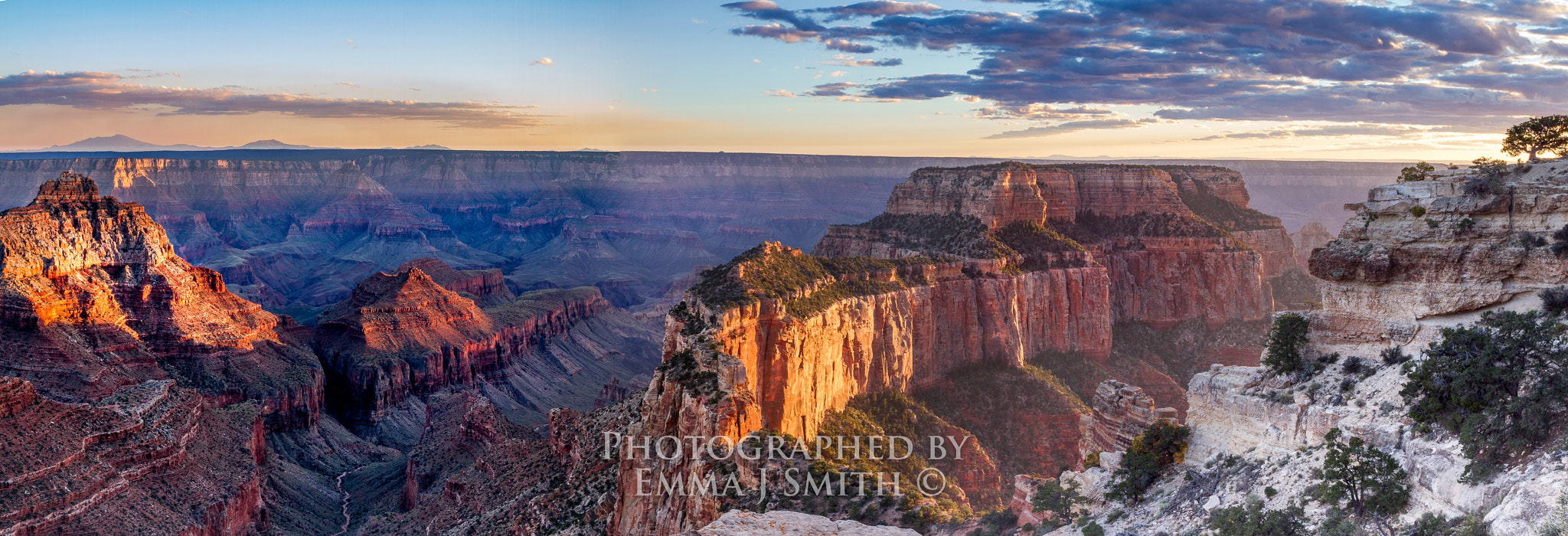 Canon EOS 7D + Canon EF 20mm F2.8 USM sample photo. Panoramic sunset at the northern rim of the grand canyon photography