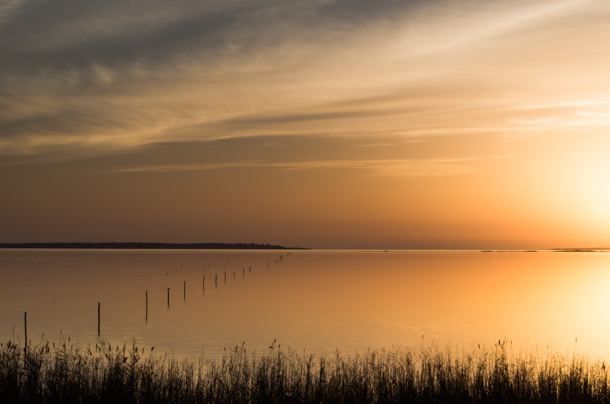 Pentax K-30 + smc PENTAX-F 35-105mm F4-5.6 sample photo. Magic sunset at the lagoon, beautiful colors for a photography