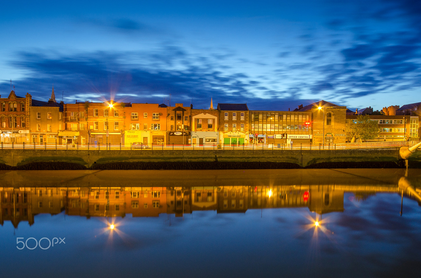 Nikon D7000 + Sigma 12-24mm F4.5-5.6 EX DG Aspherical HSM sample photo. North quay, drogheda, at blue hour photography