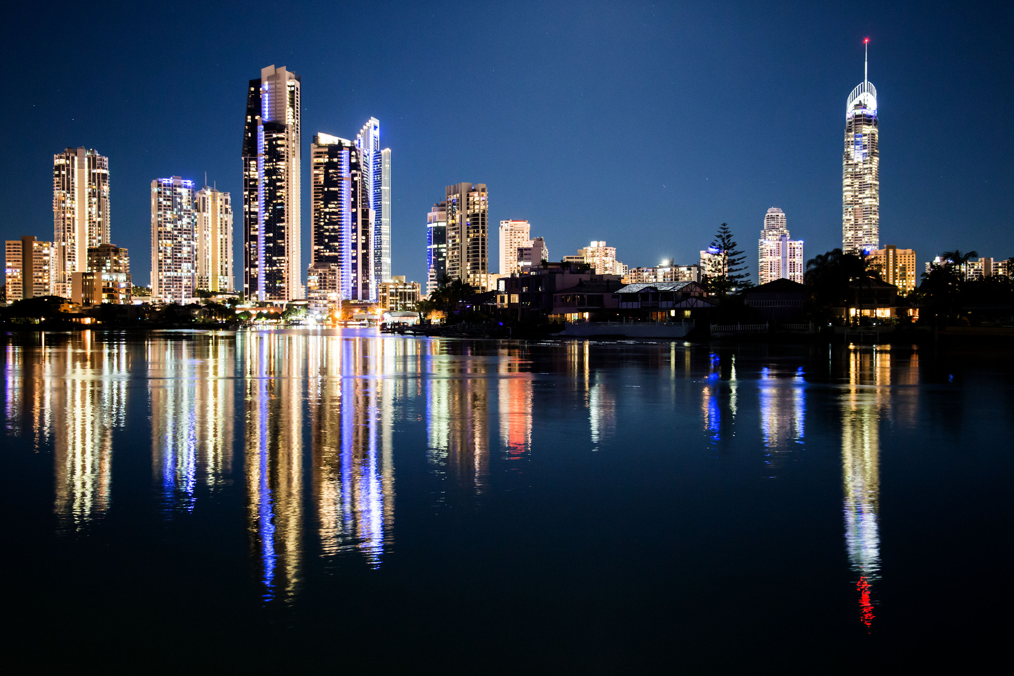 surfers at night
